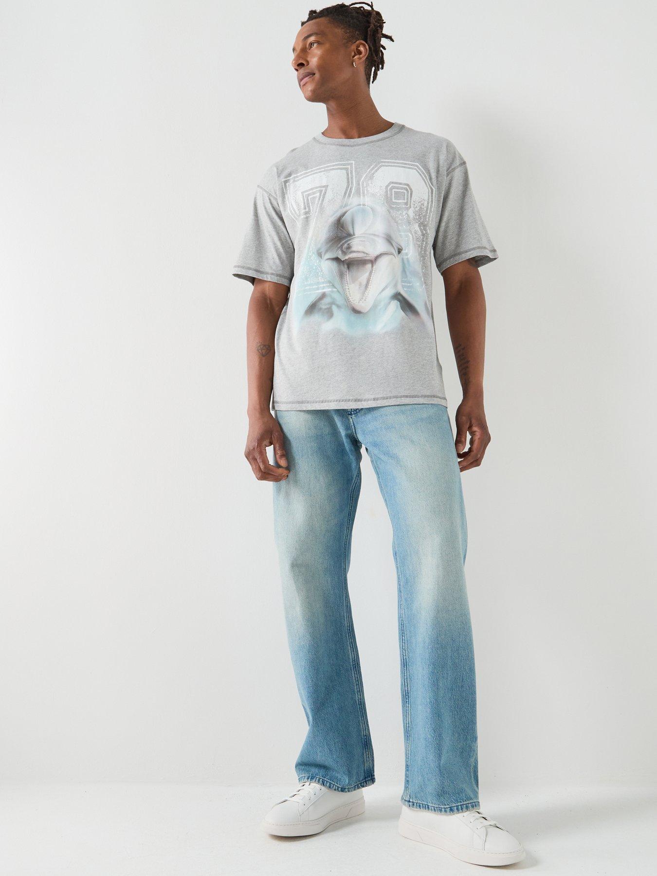 Image 3 of 5 of Diesel Crew Neck&nbsp;Graphic&nbsp;T-Shirt - Grey