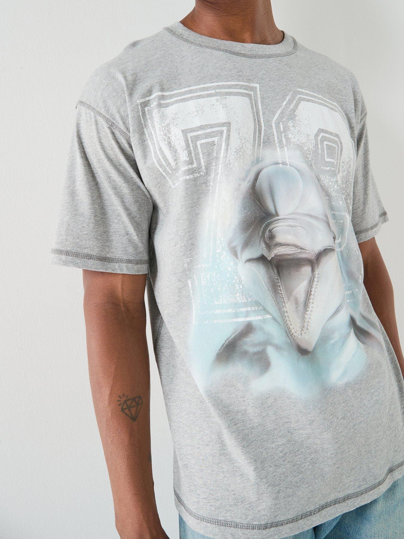Image 4 of 5 of Diesel Crew Neck&nbsp;Graphic&nbsp;T-Shirt - Grey