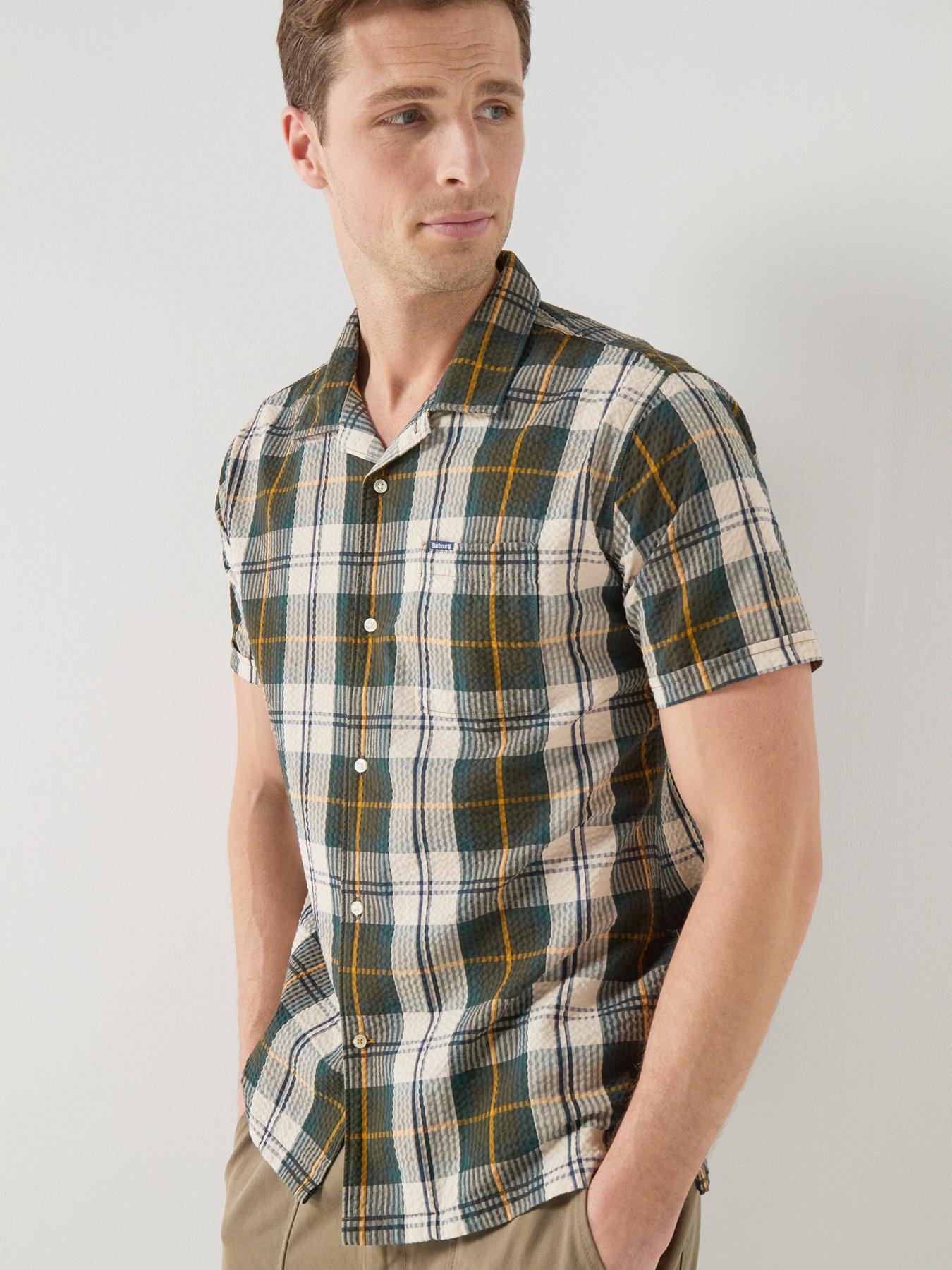 Image 1 of 4 of Barbour Clyde Seersucker Tartan Short Sleeve Shirt - Dark Multi