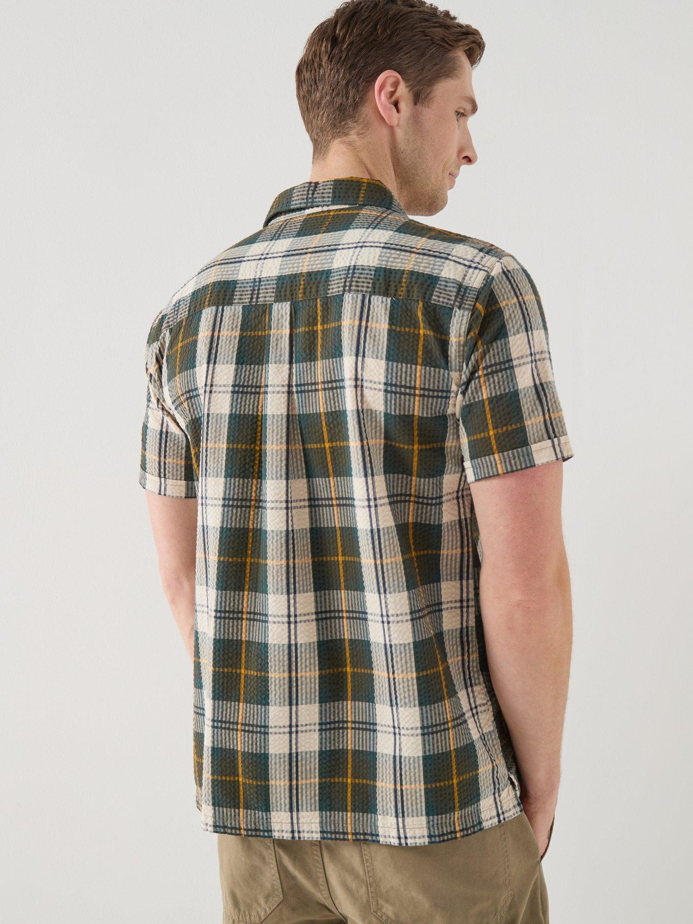 Image 2 of 4 of Barbour Clyde Seersucker Tartan Short Sleeve Shirt - Dark Multi