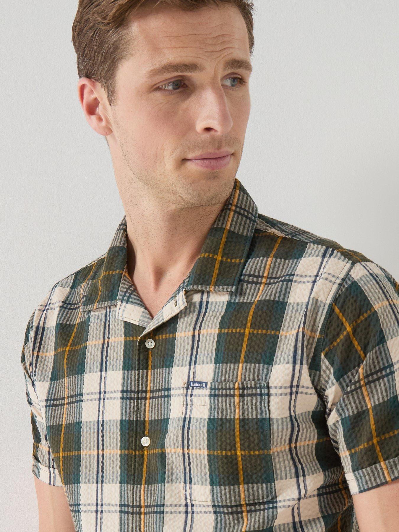 Image 4 of 4 of Barbour Clyde Seersucker Tartan Short Sleeve Shirt - Dark Multi