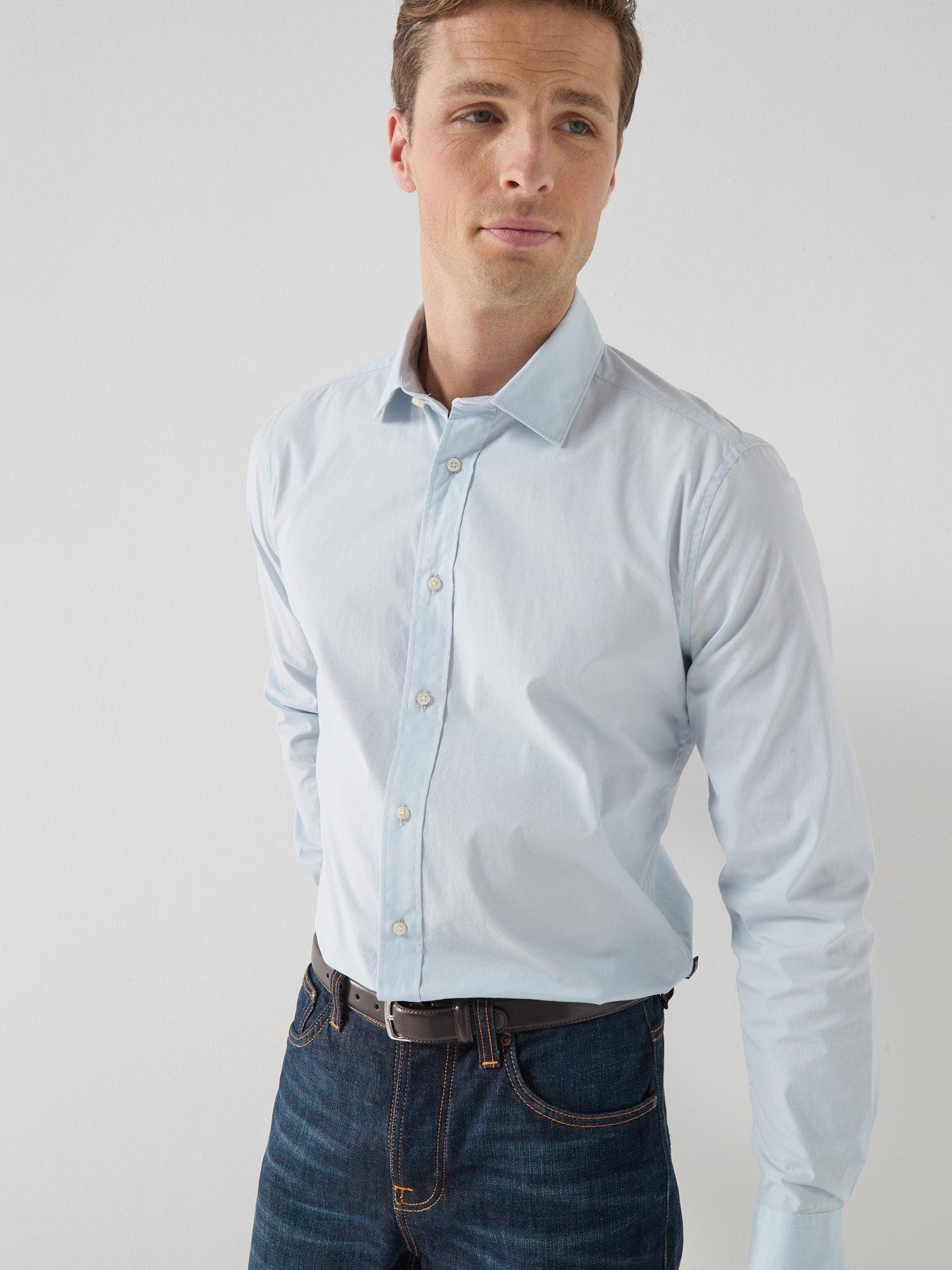 Barbour Westcroft Stretch Poplin Tailored Shirt - Light Blue