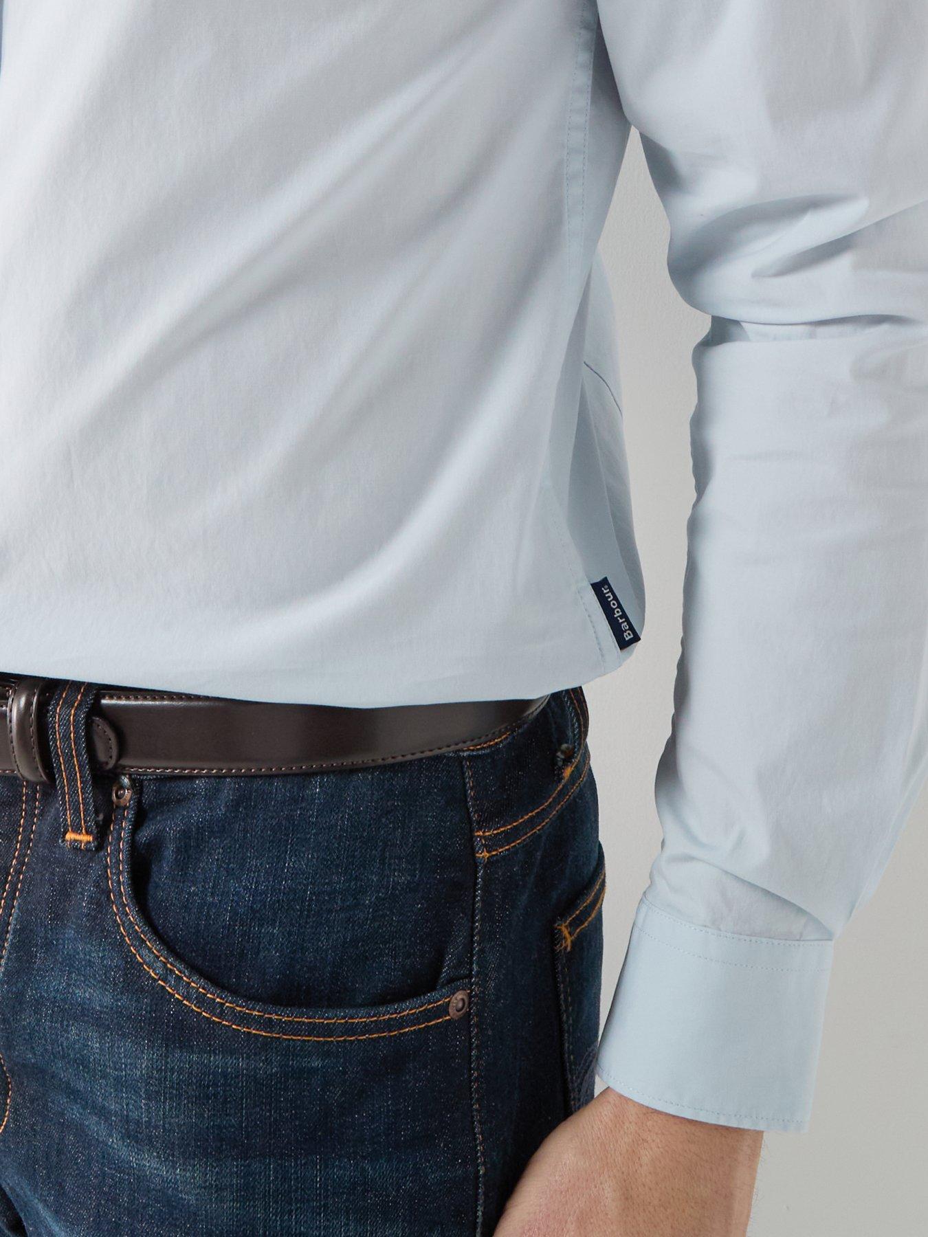 Image 4 of 6 of Barbour Westcroft Stretch Poplin Tailored Shirt - Light Blue