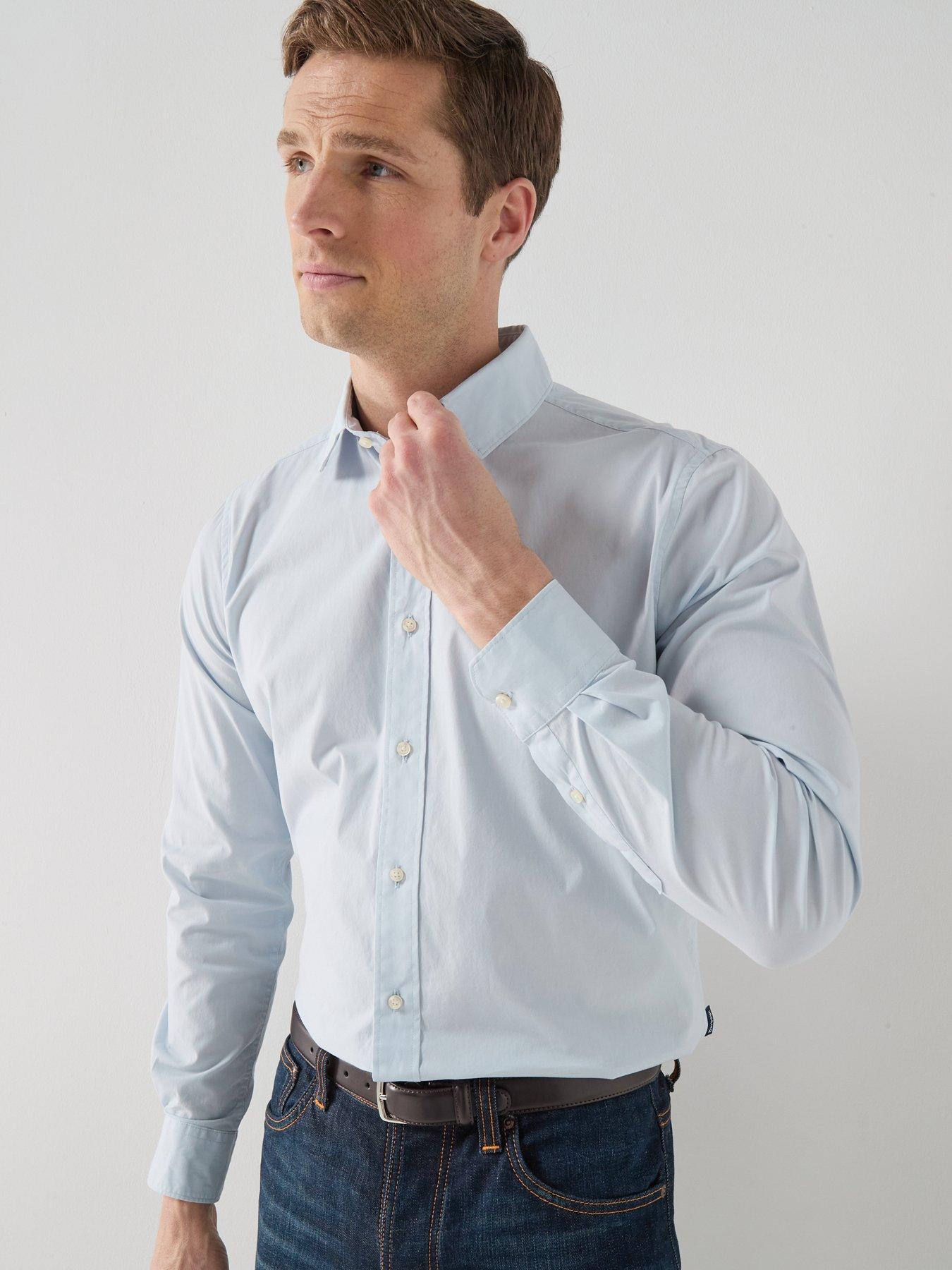 Image 5 of 6 of Barbour Westcroft Stretch Poplin Tailored Shirt - Light Blue
