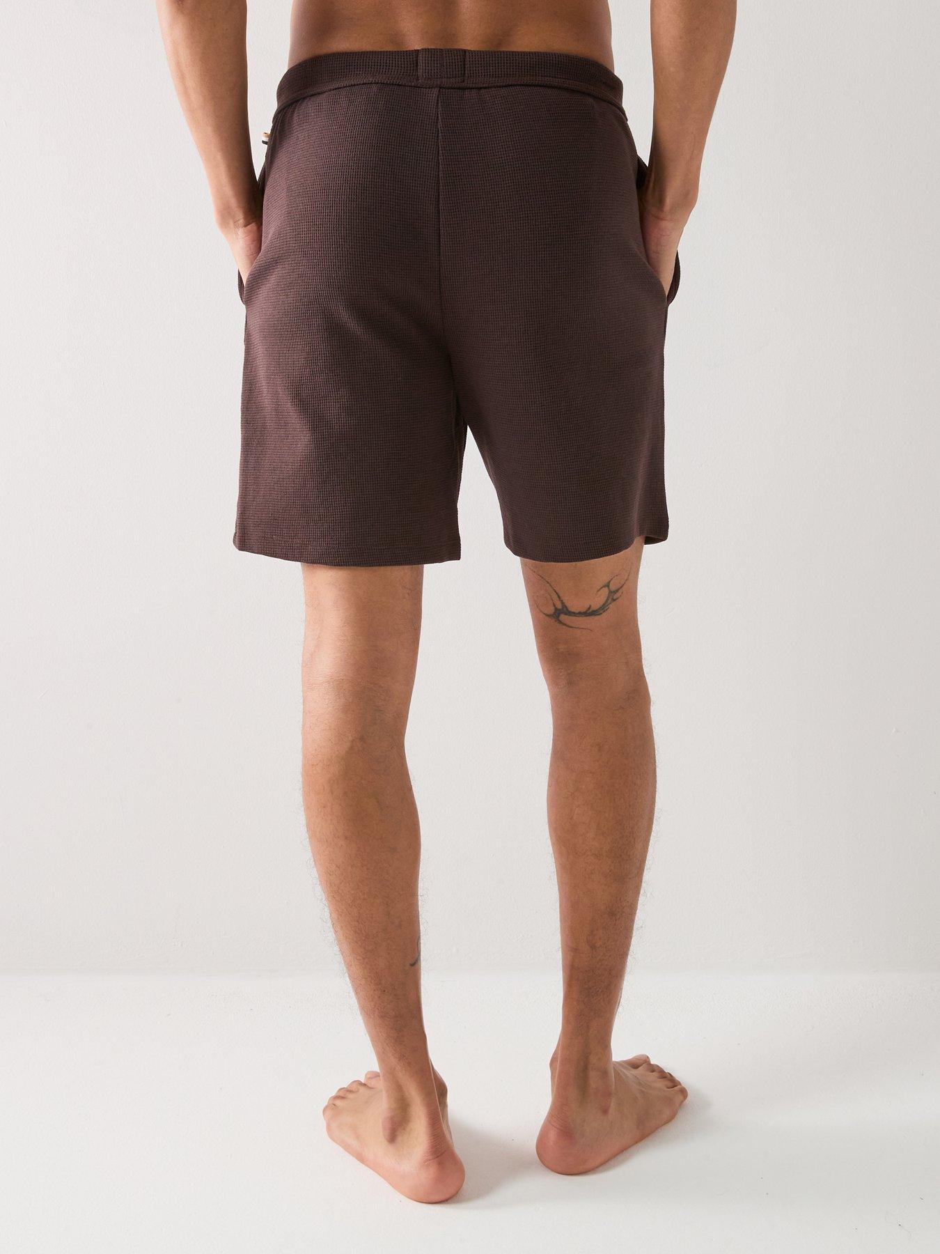 boss-waffle-loungewear-shorts-brownstillFront