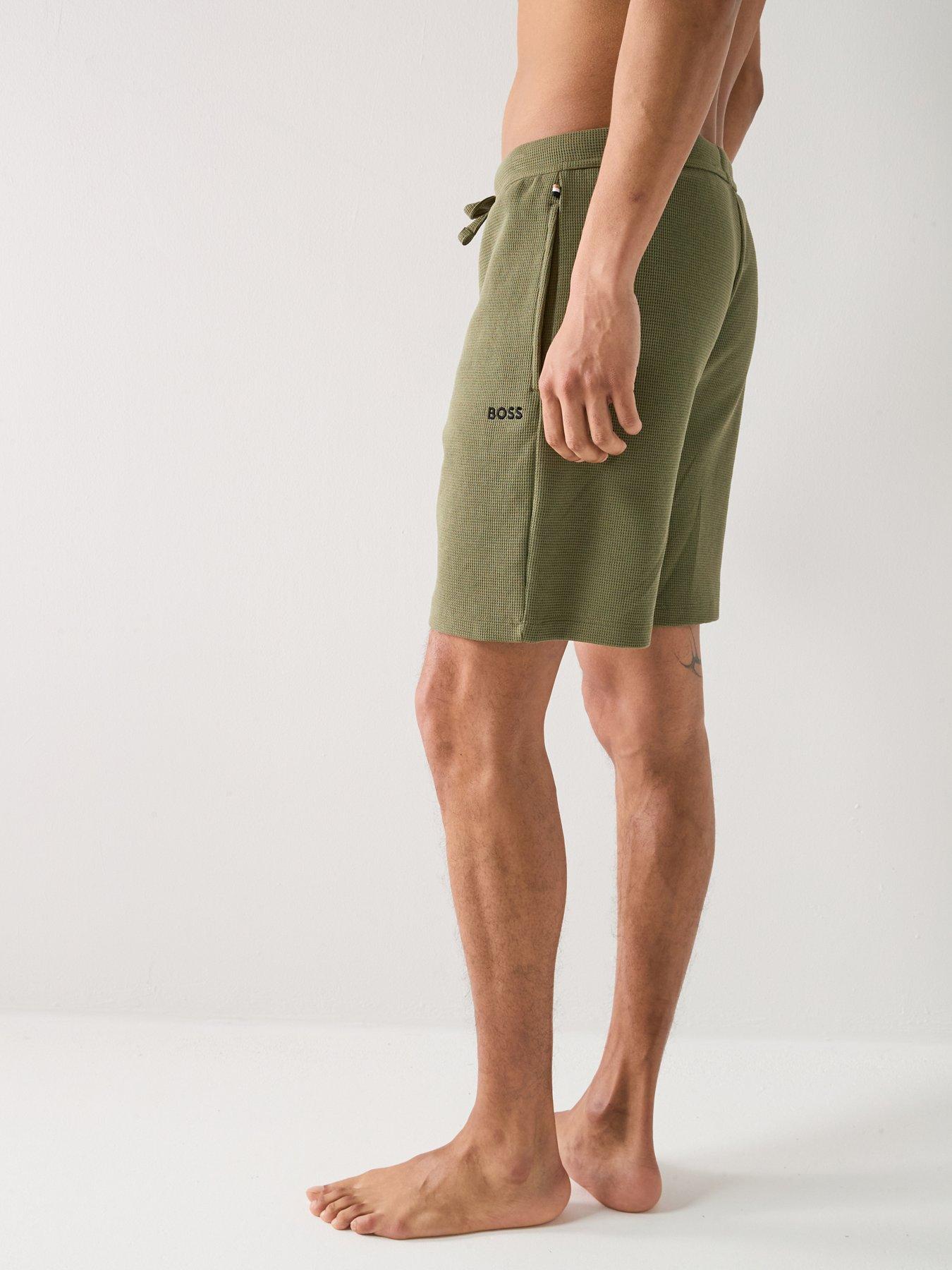 boss-waffle-loungewear-shorts-greenfront