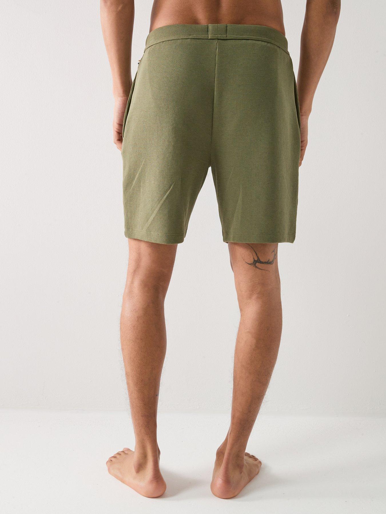 boss-waffle-loungewear-shorts-greenstillFront