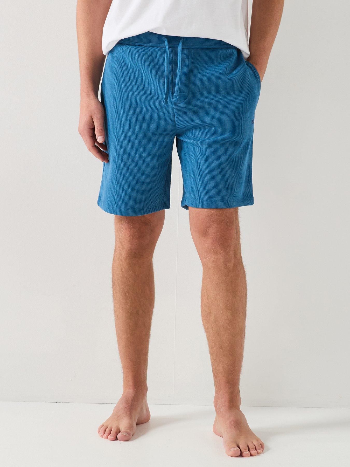 boss-waffle-loungewear-shorts-bluefront