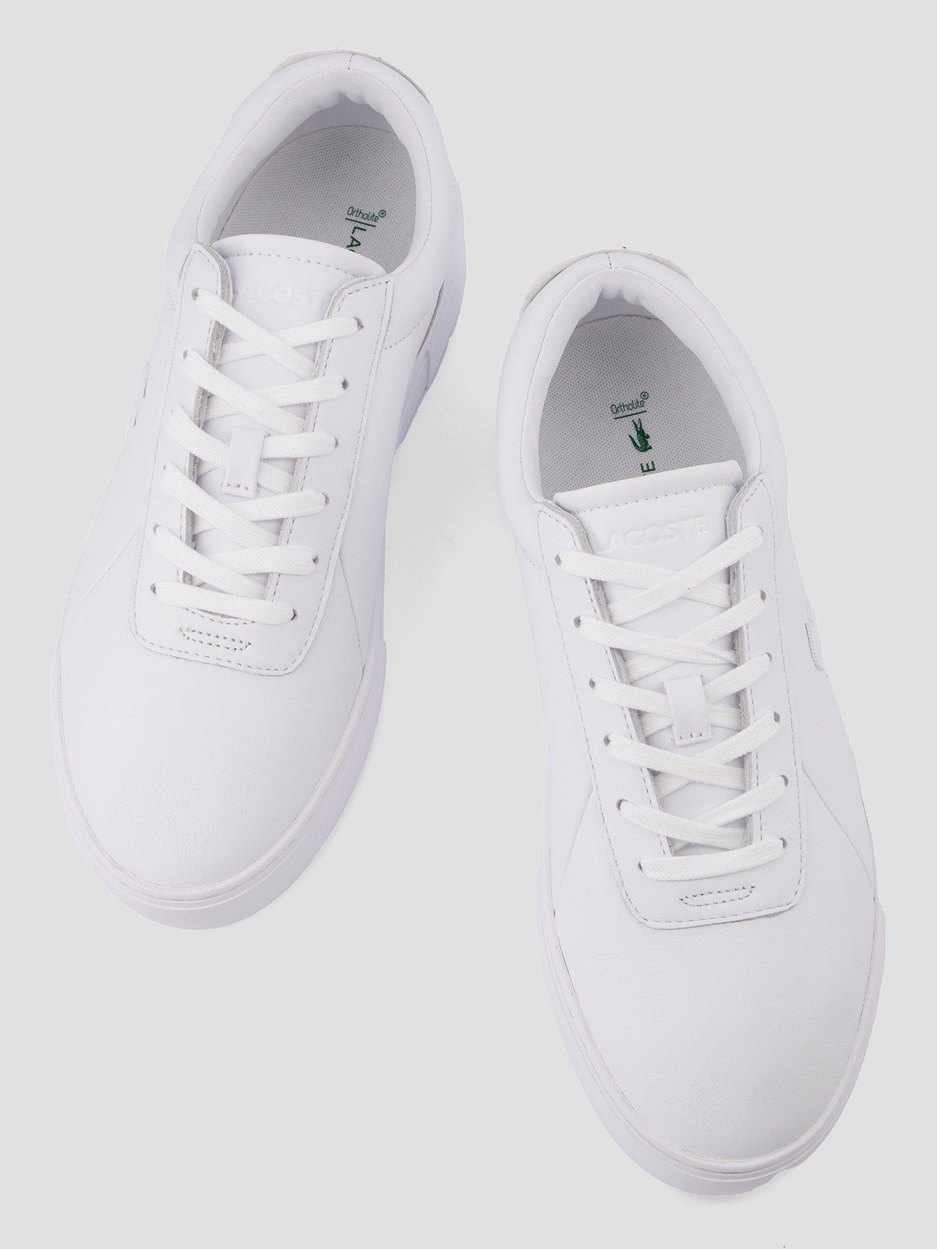 Image 3 of 7 of Lacoste Court Set Leather Trainers - White