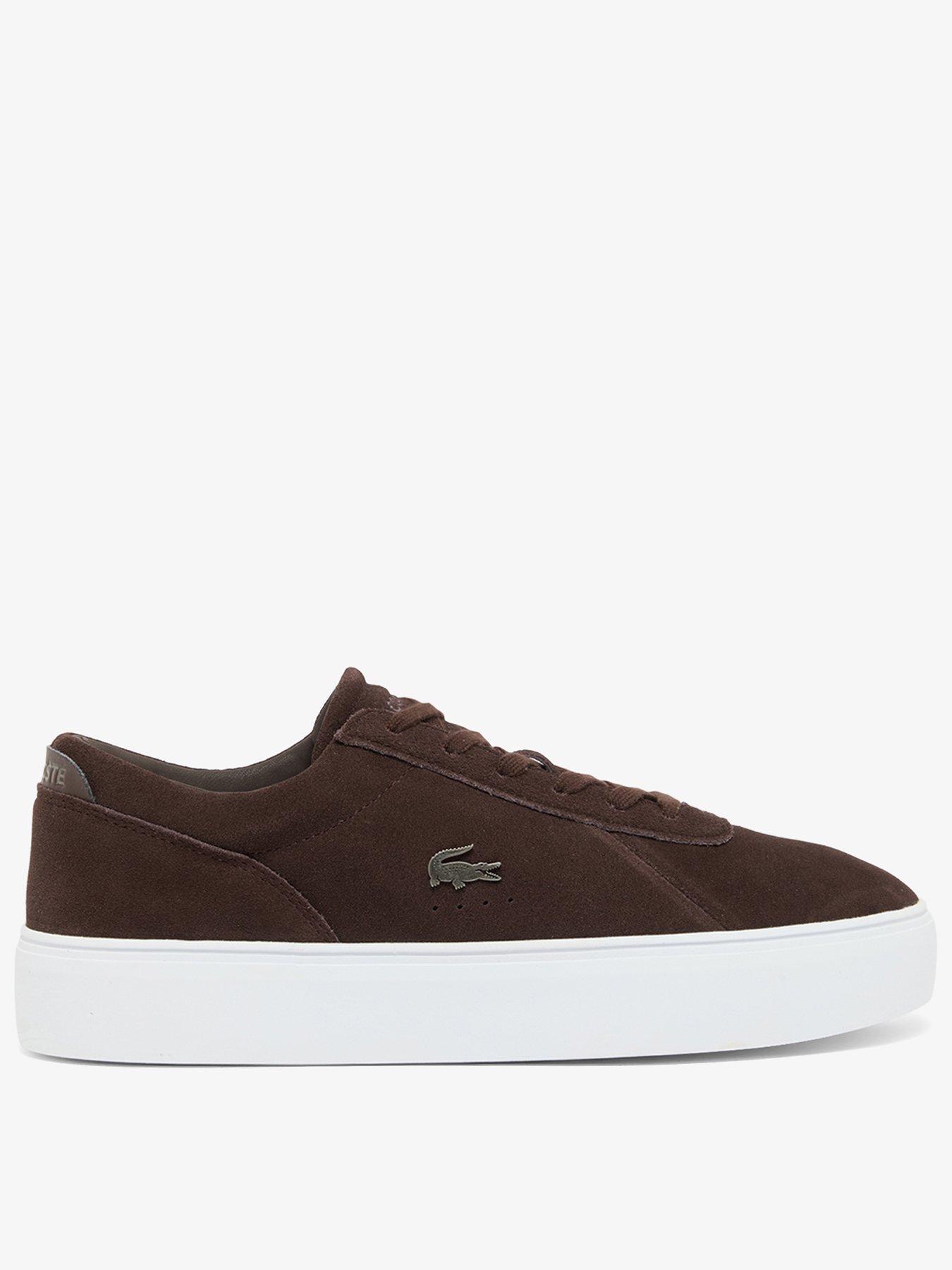 Image 1 of 6 of Lacoste Court Set Suede Trainers - Brown