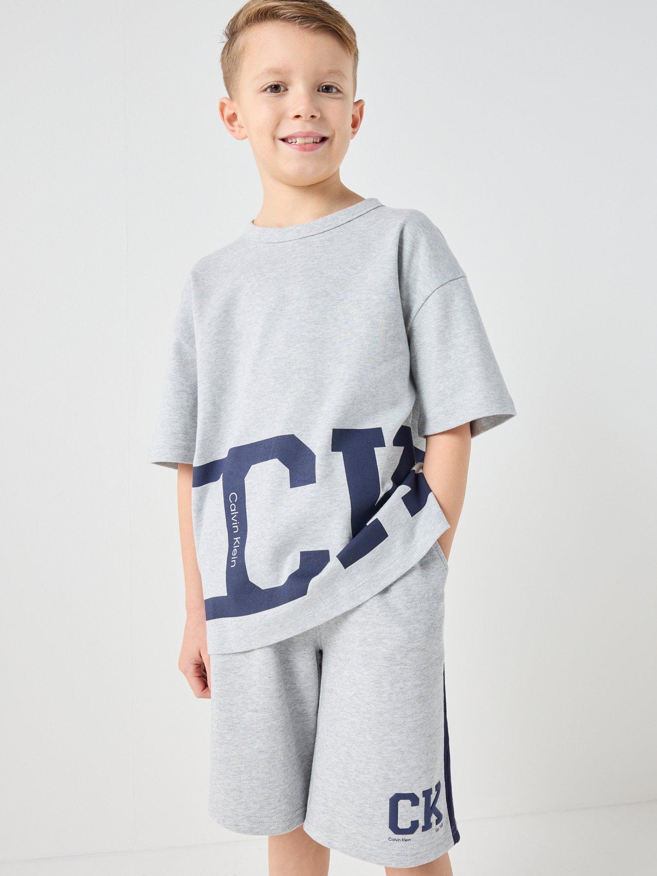 Calvin Klein Jeans Boys Varsity Short Sleeve T-Shirt - Grey