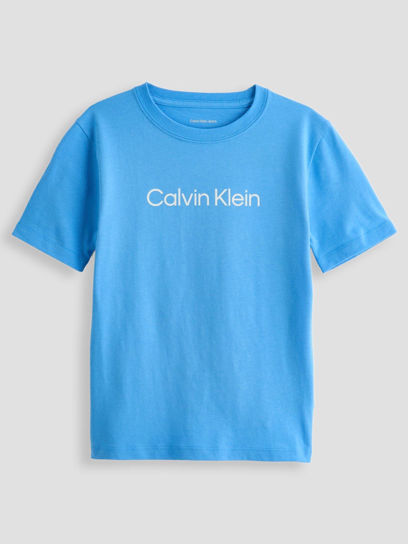 Calvin Klein Jeans Boys Logo Short Sleeve T-Shirt - Blue