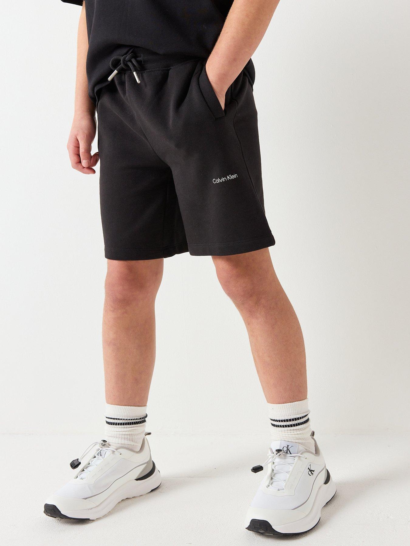 Image 2 of 5 of Calvin Klein Jeans Boys Terry Jogging Shorts - Black