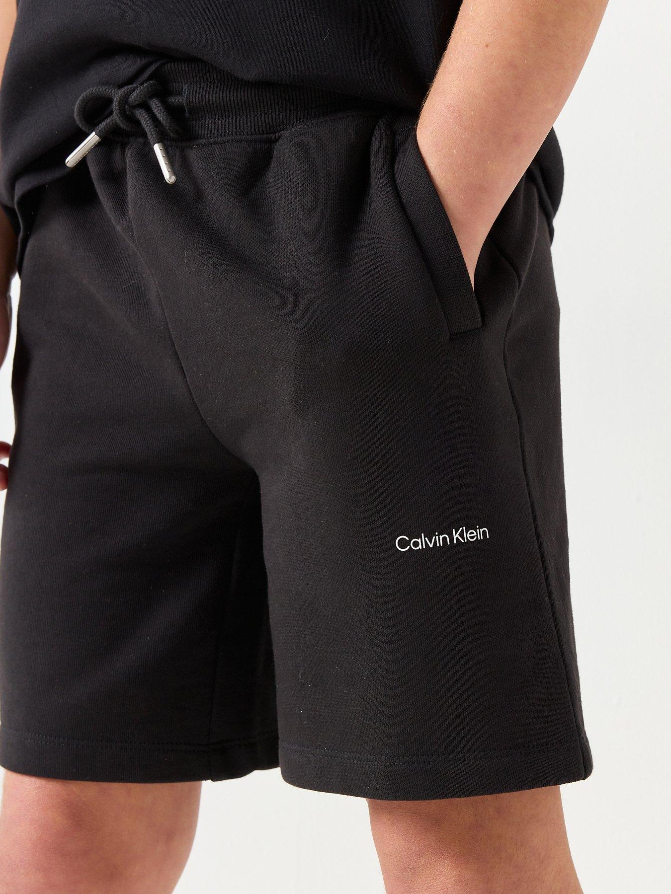 Image 4 of 5 of Calvin Klein Jeans Boys Terry Jogging Shorts - Black