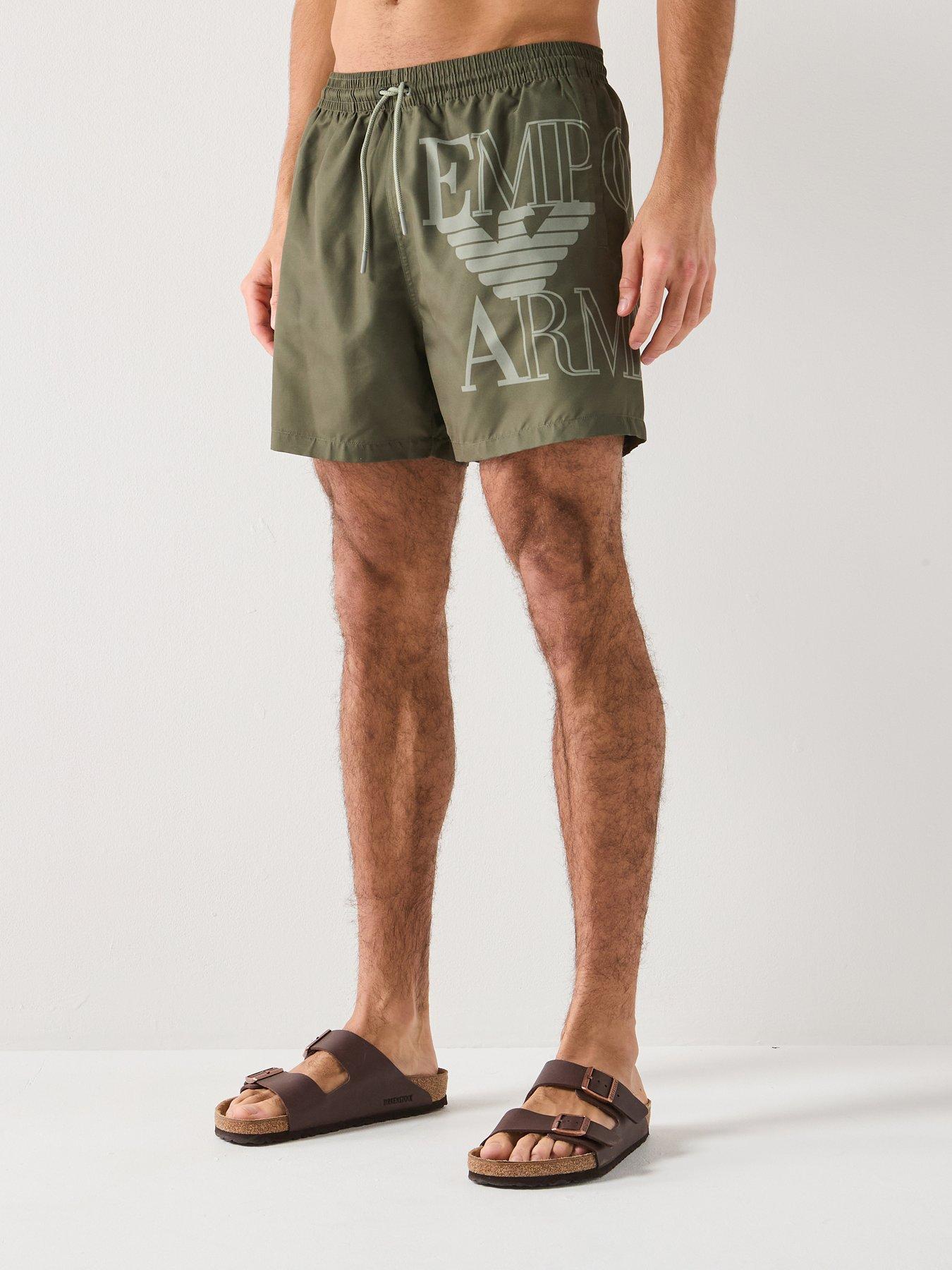 Emporio Armani Bodywear Bold Logo Swim Short - Khaki