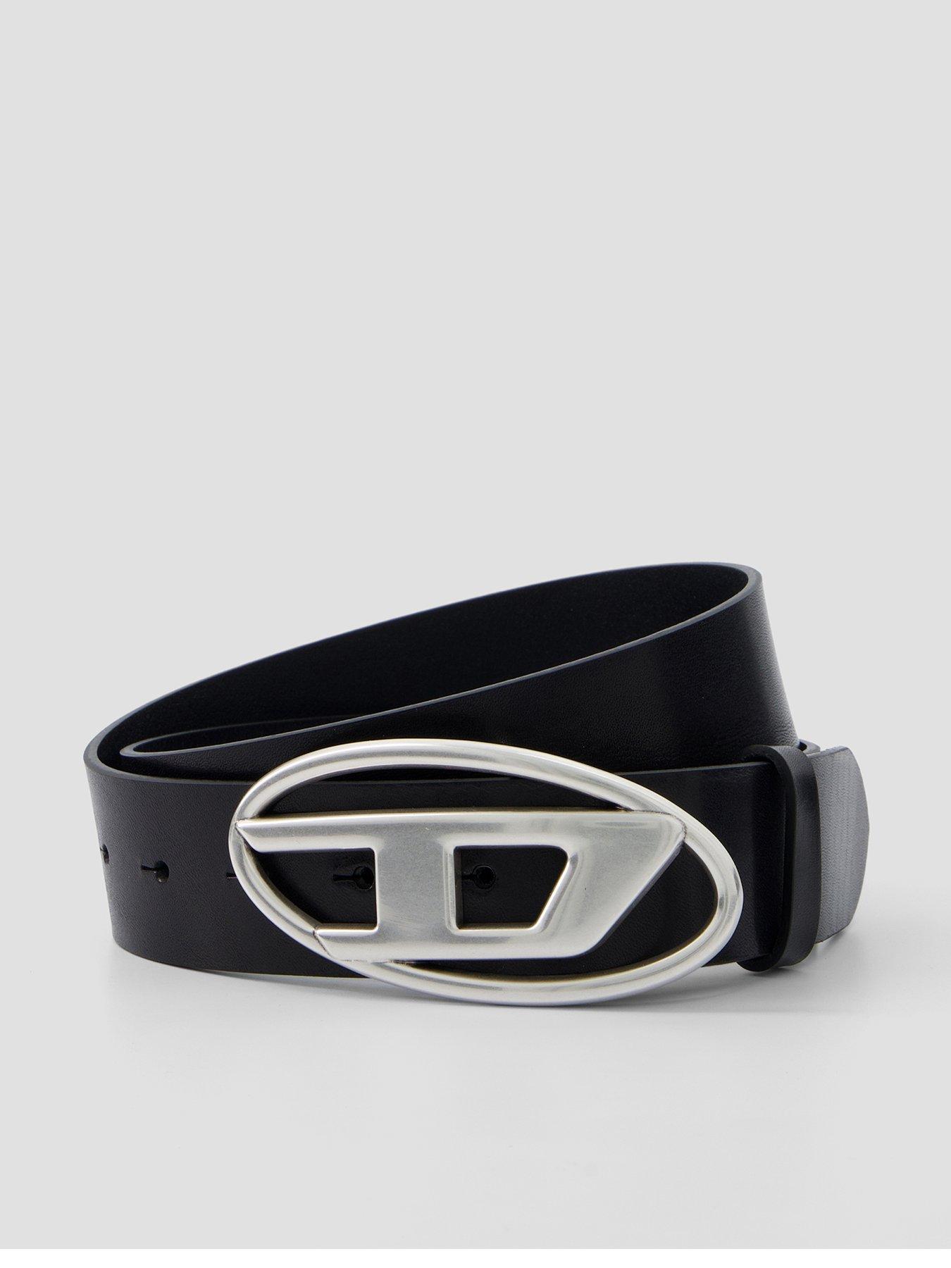 Diesel Diesel D Oval Leather Belt - Black