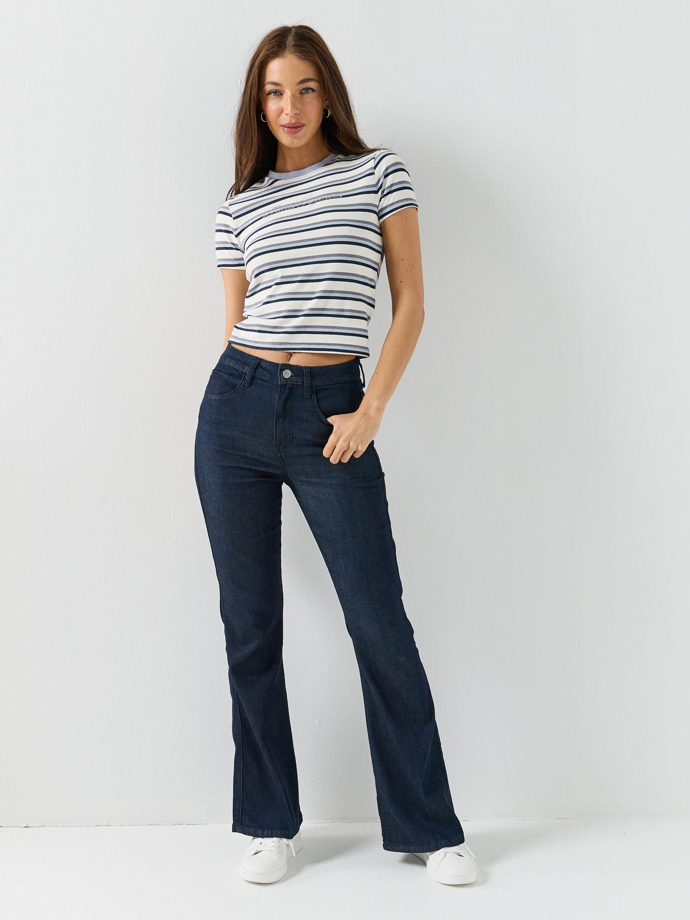 Image 3 of 5 of Guess Jeans Vintage Stripe Baby T-Shirt - Blue