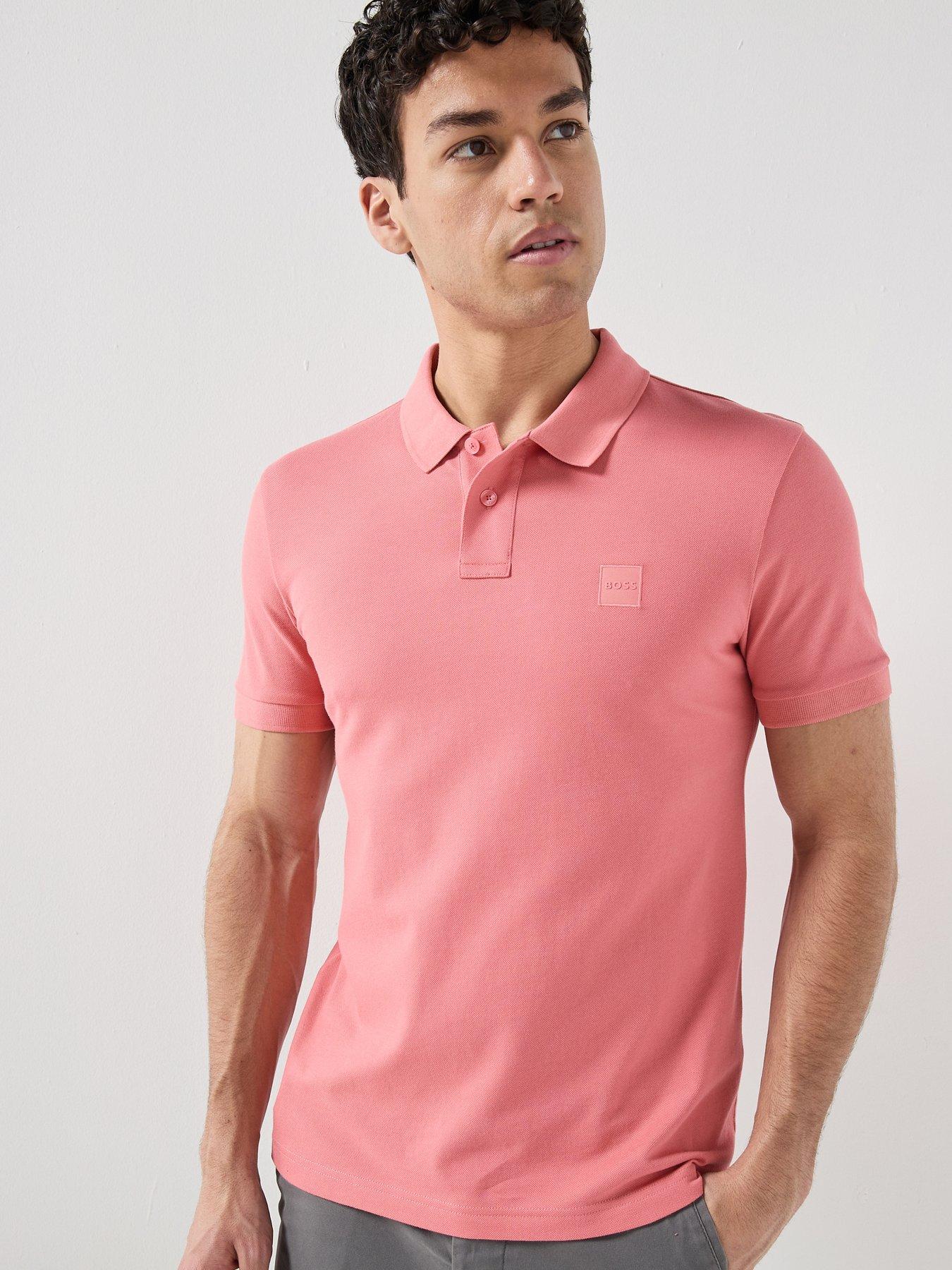 BOSS Tonal Patch Logo Polo Shirt - Pink