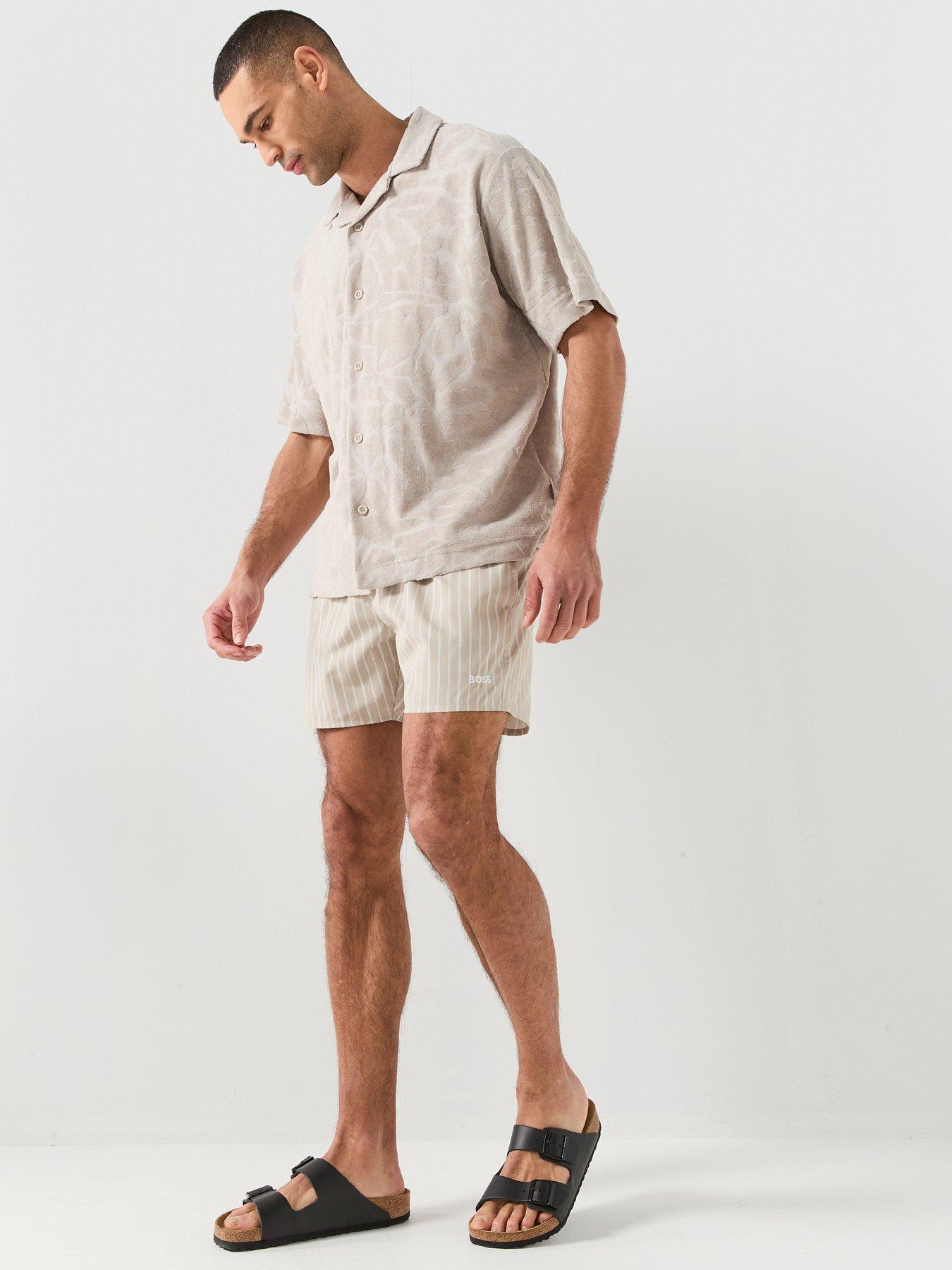 Image 5 of 5 of BOSS We_Flower Relaxed Fit Towelling Shirt - Light Grey
