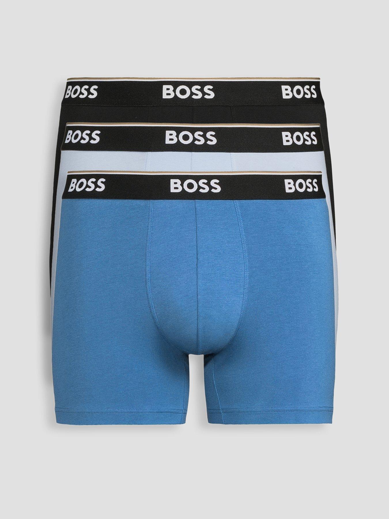 Image 1 of 4 of BOSS Boss 3 Pack Power Boxer Briefs - Blue