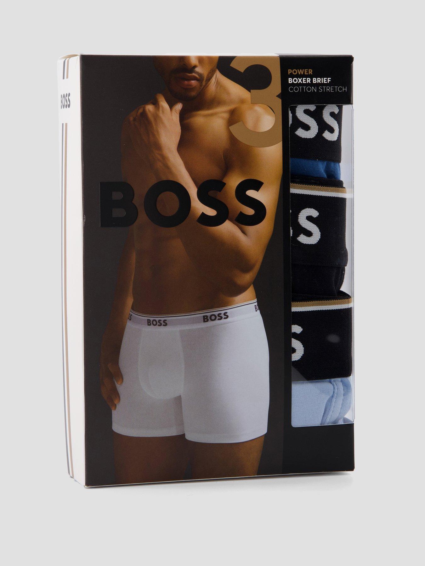 Image 4 of 4 of BOSS Boss 3 Pack Power Boxer Briefs - Blue