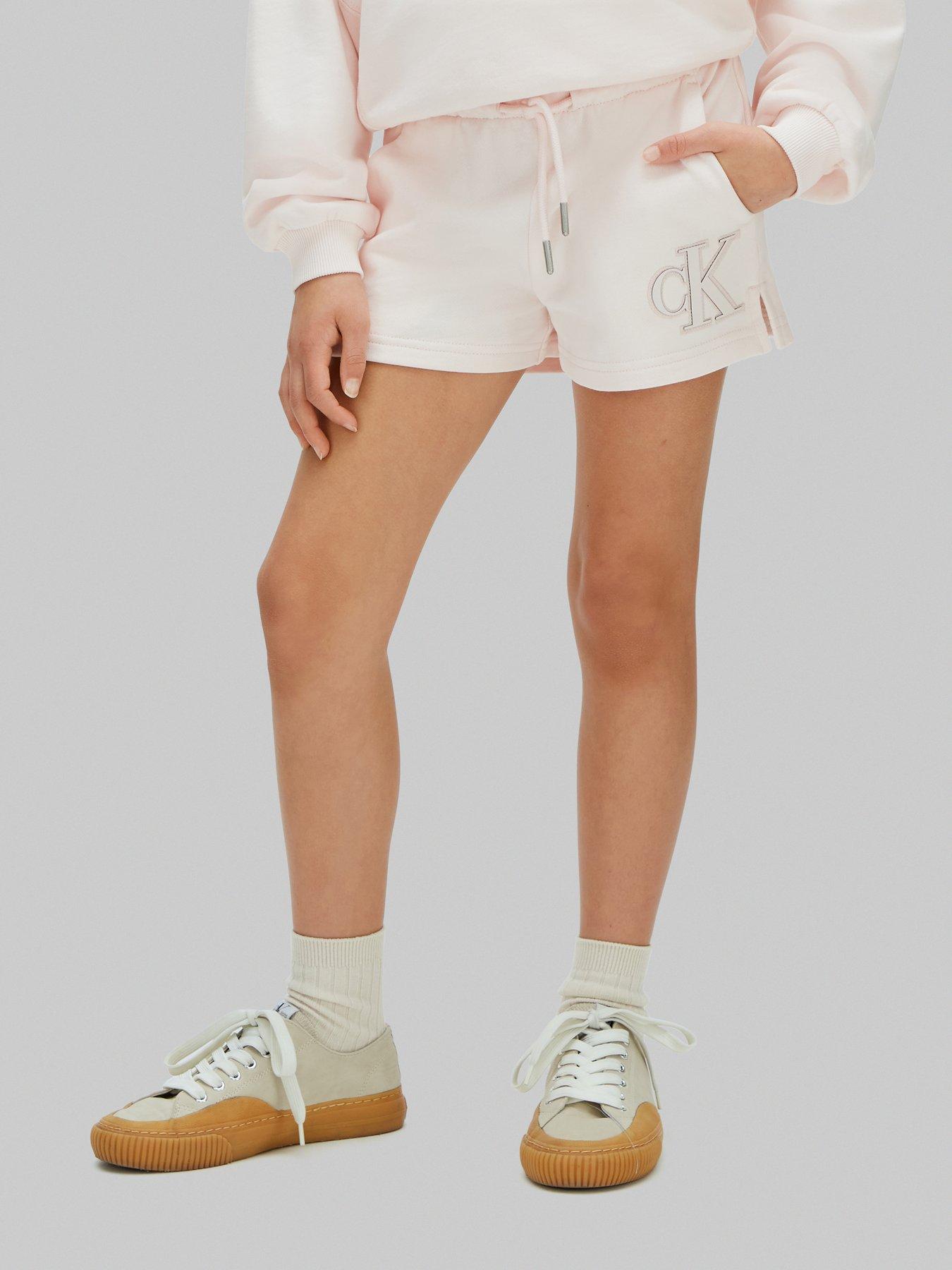 Calvin Klein Jeans Girls CK Logo Knit Shorts - Pink