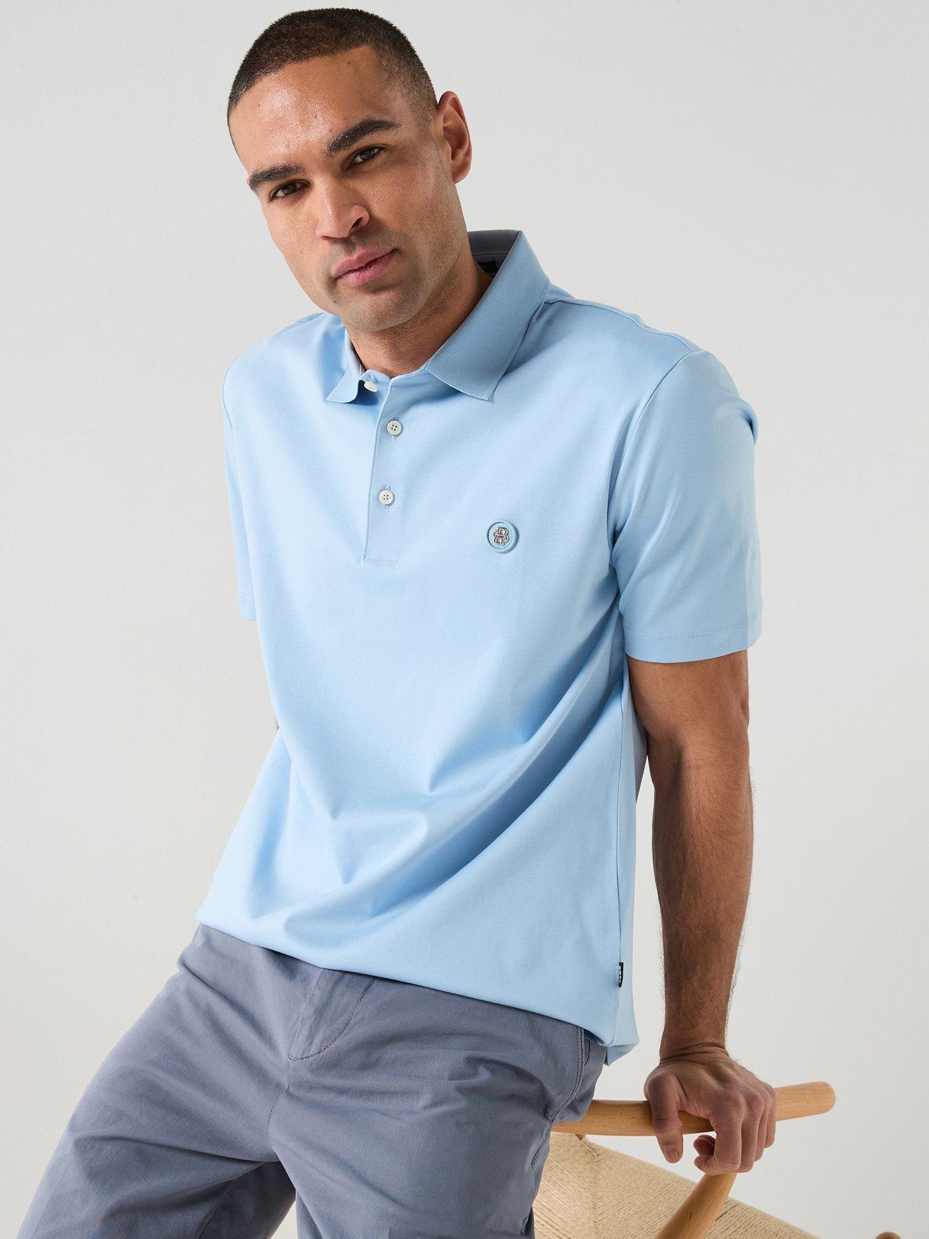 BOSS C-Parris Nickel Logo Polo Shirt - Light Blue