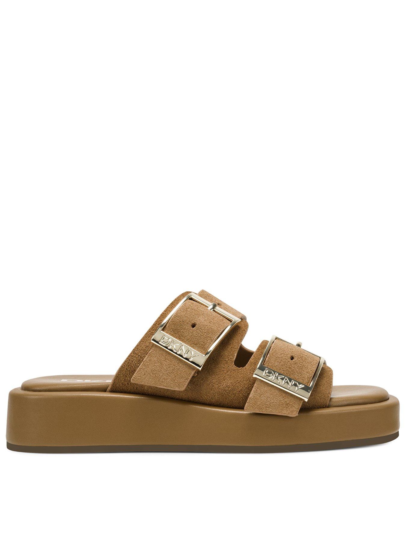 dkny-leocadia-platform-sliders-40mm-brown