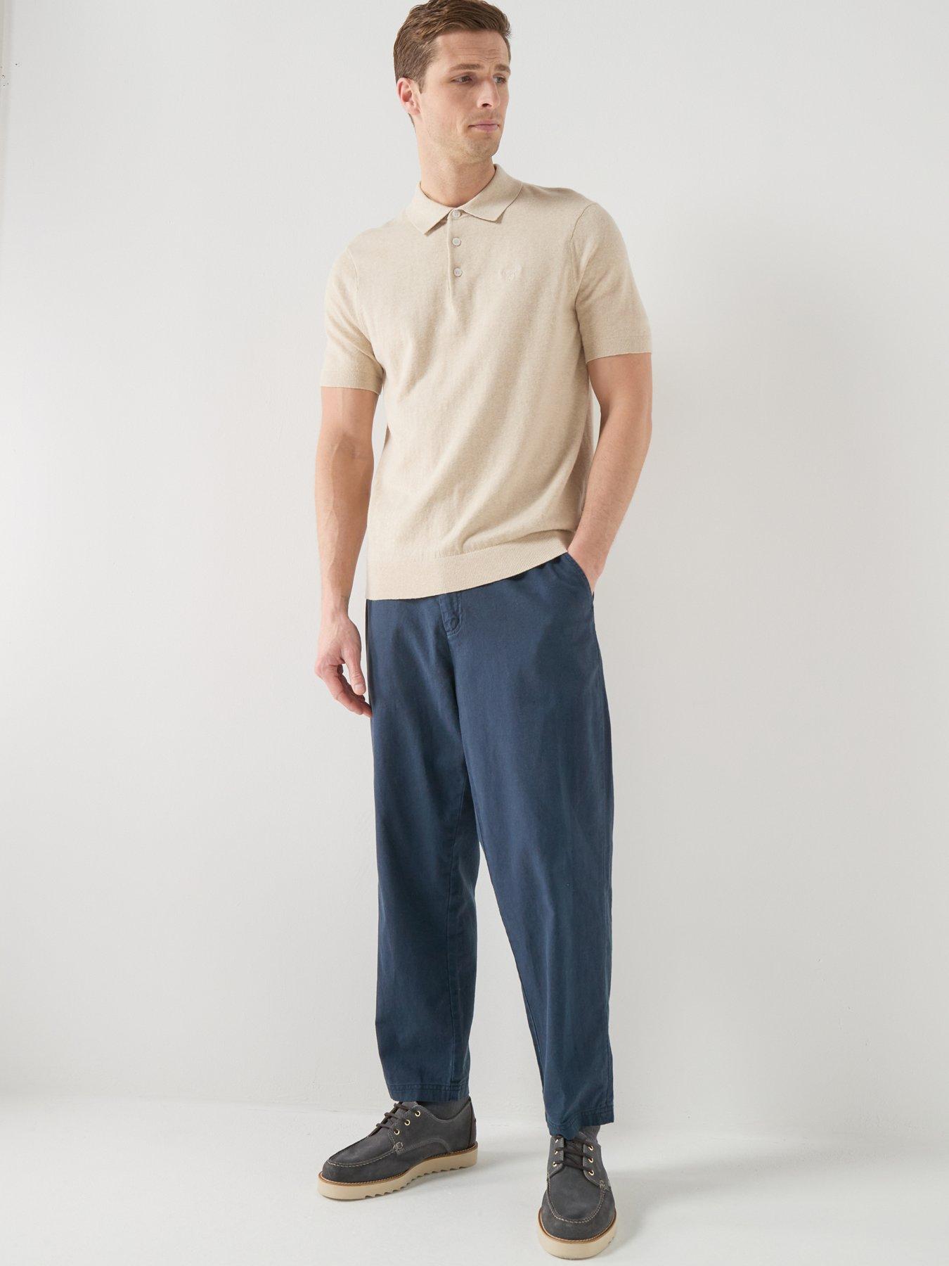 Image 3 of 5 of Barbour Muston Linen Blend Knitted Polo Shirt - Light Beige