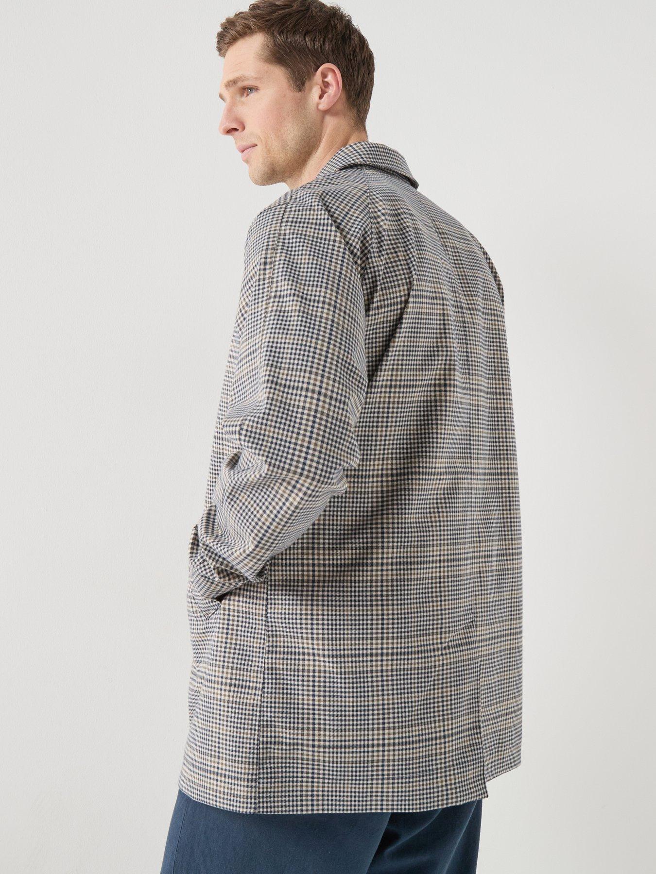 Image 2 of 6 of Barbour Rokig Check Waterproof Mac Jacket - Grey