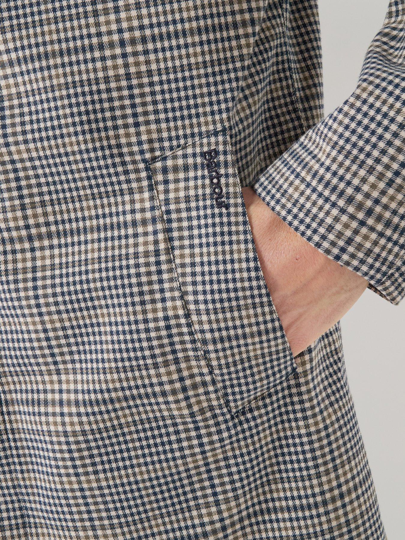 Image 4 of 6 of Barbour Rokig Check Waterproof Mac Jacket - Grey