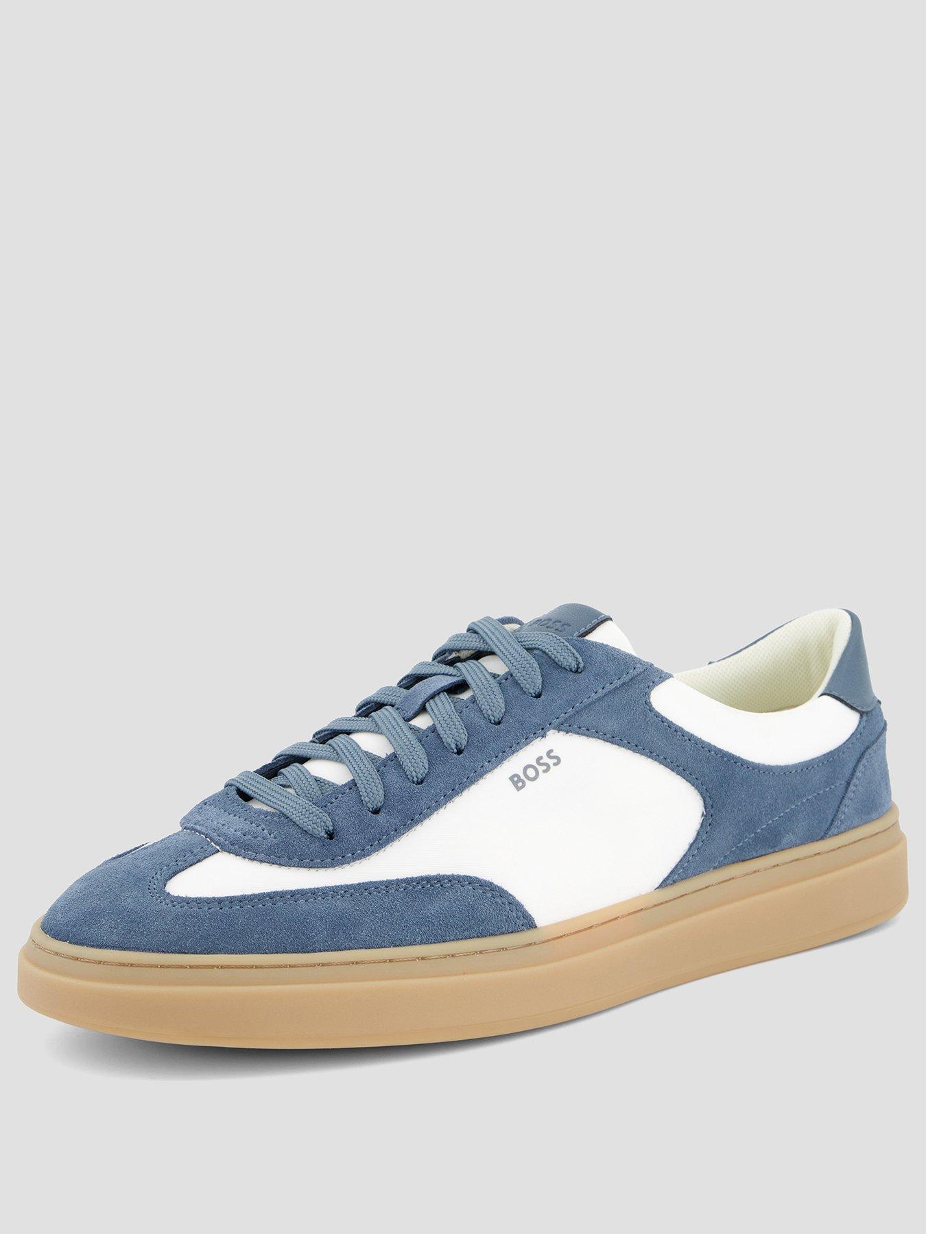 Image 2 of 7 of BOSS Kieran Tenn Suede Mix Cupsole Trainers - Blue