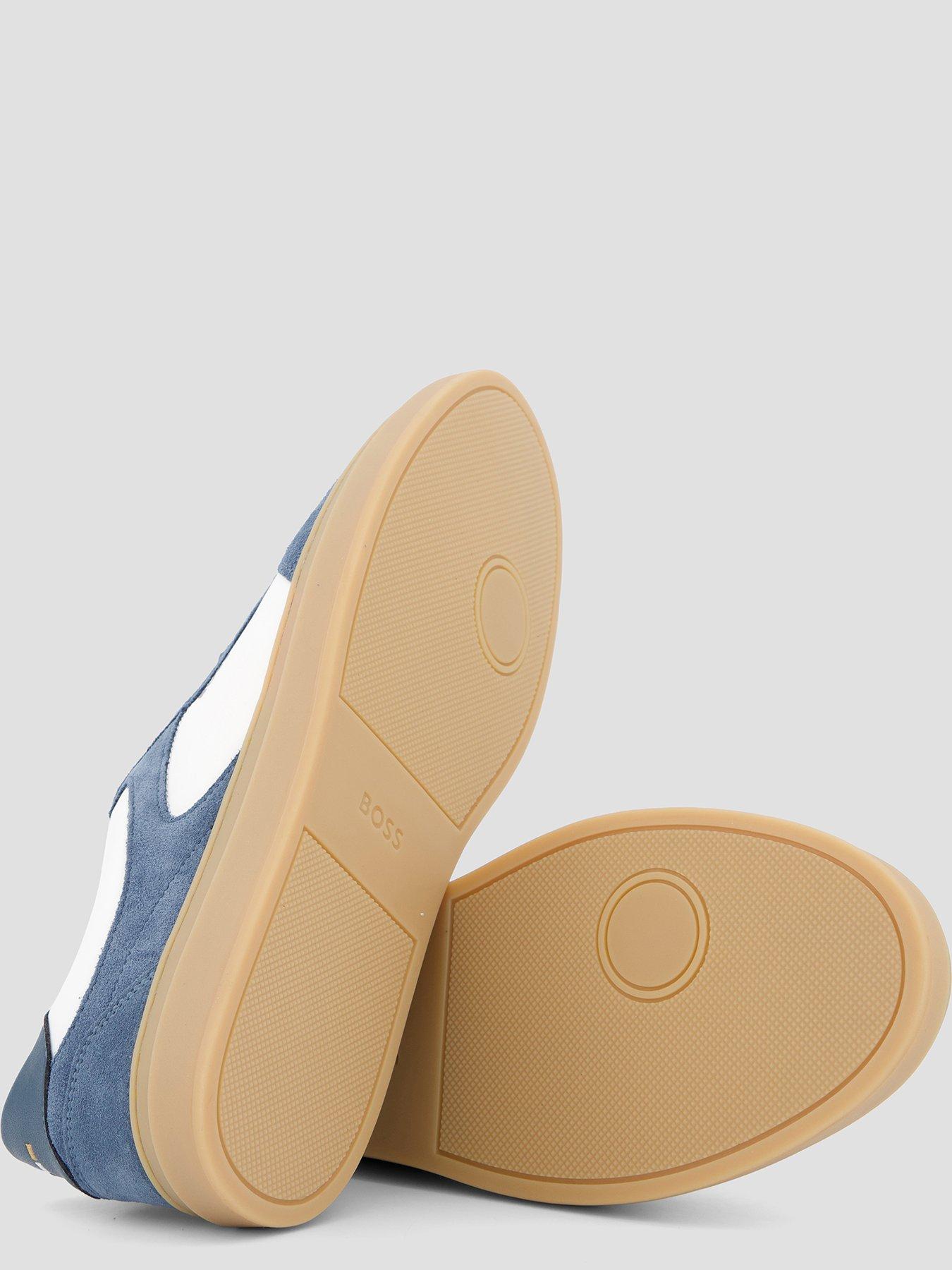 Image 4 of 7 of BOSS Kieran Tenn Suede Mix Cupsole Trainers - Blue