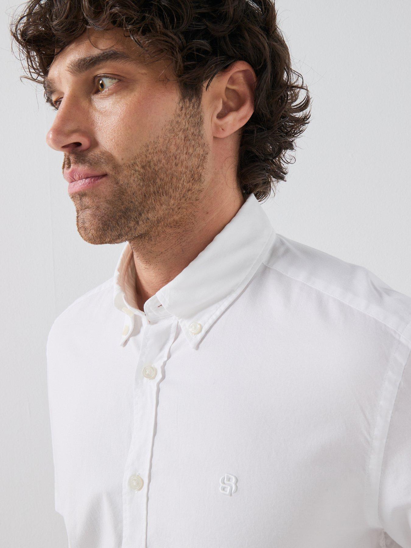 boss-button-down-short-sleeve-shirt-whiteoutfit