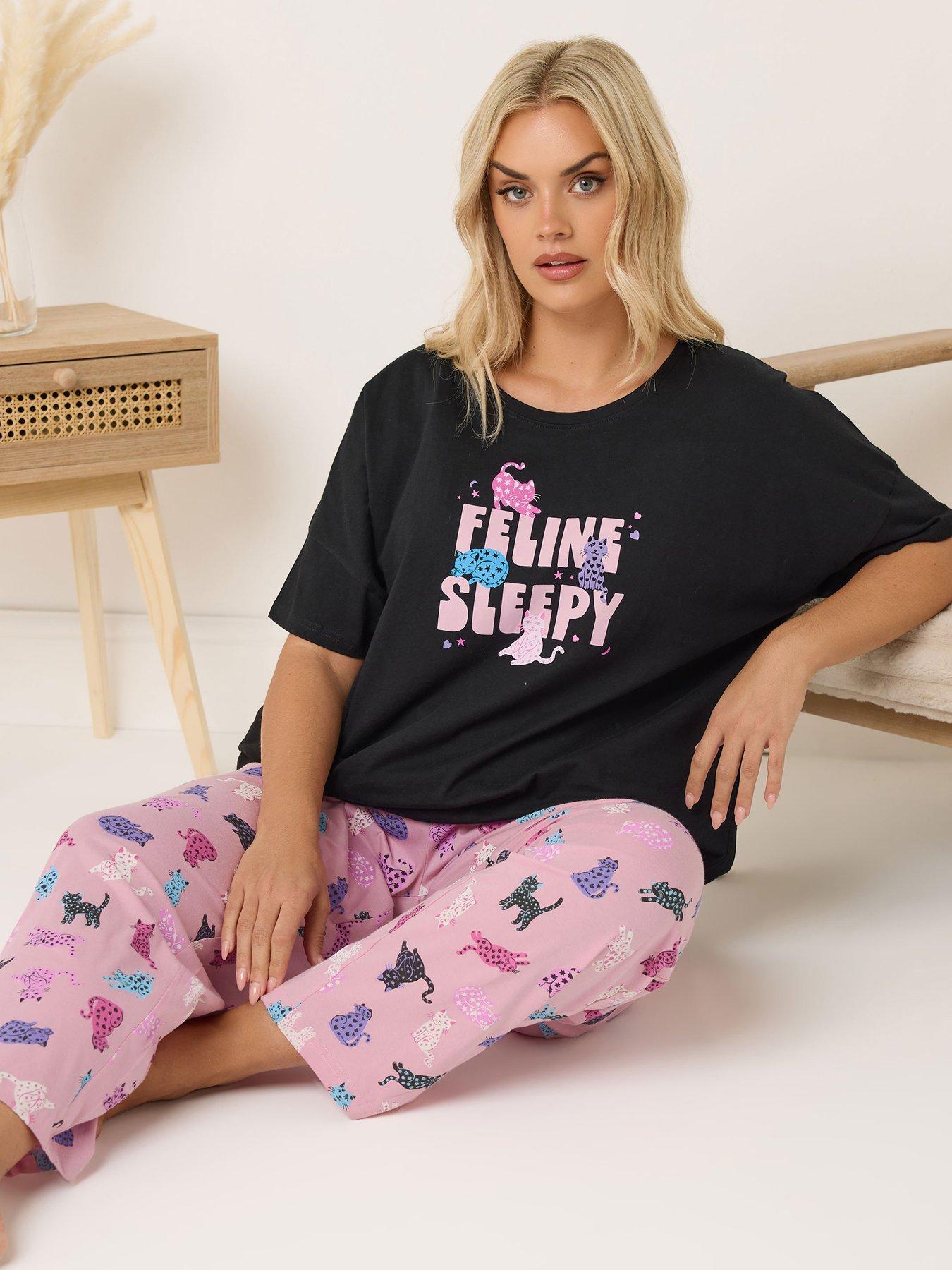 yours-curve-feline-sleepy-wide-leg-pyjama-set-blackback