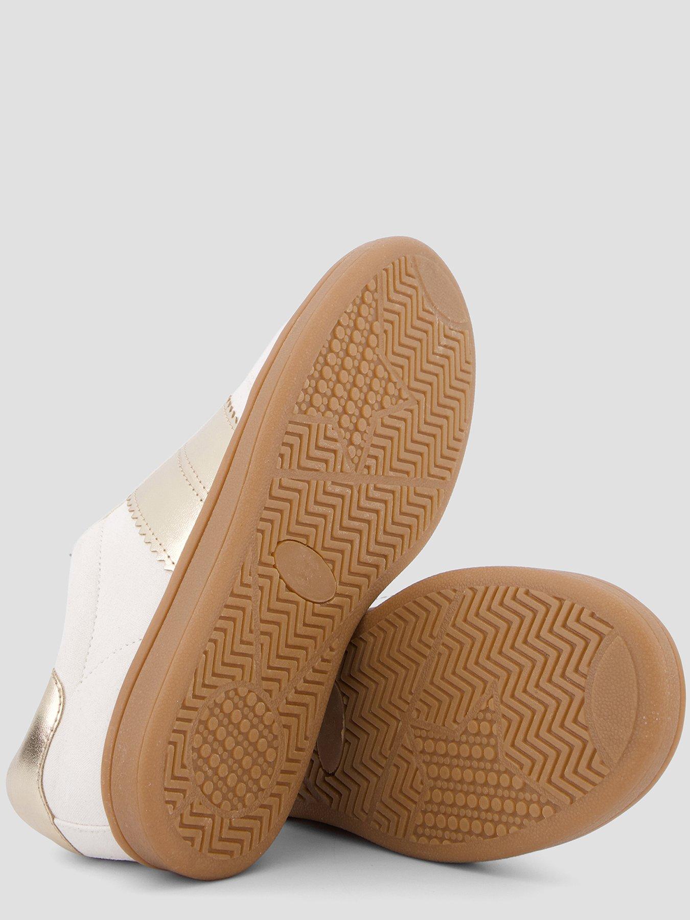 Image 4 of 7 of The Very Collection Girls Metallic Stripe Retro Trainer - Cream