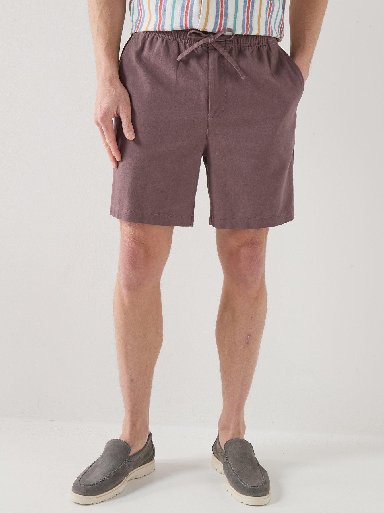 barbour-cotton-linen-relaxed-shorts-brownfront