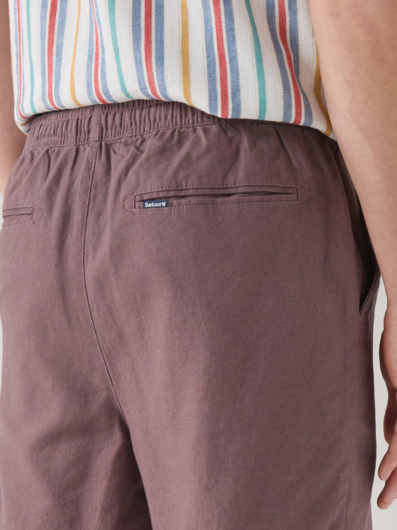 barbour-cotton-linen-relaxed-shorts-brownoutfit