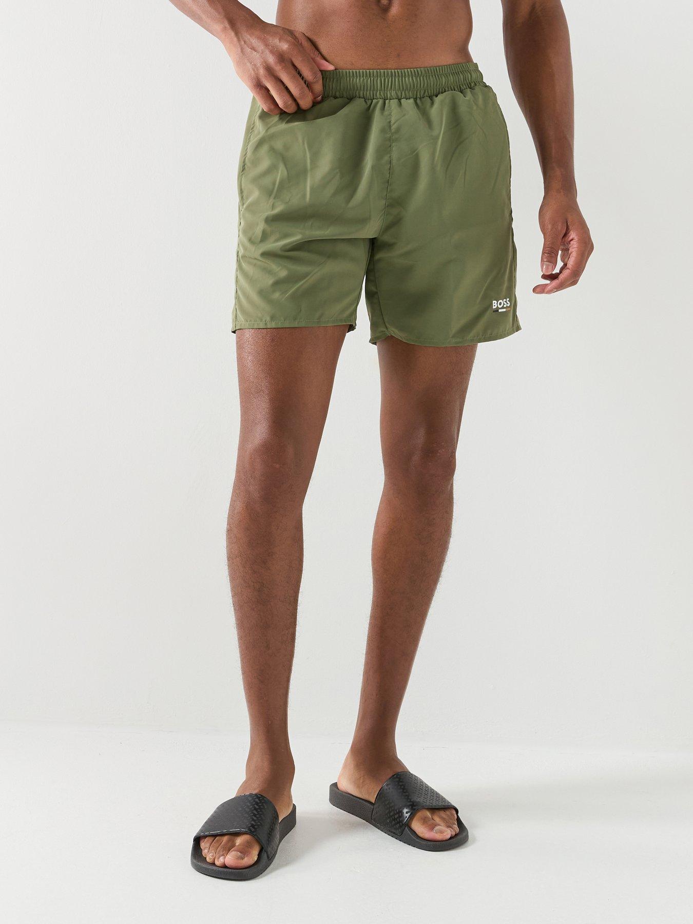 Image 1 of 6 of BOSS Swordfish Swim Shorts - Dark Green