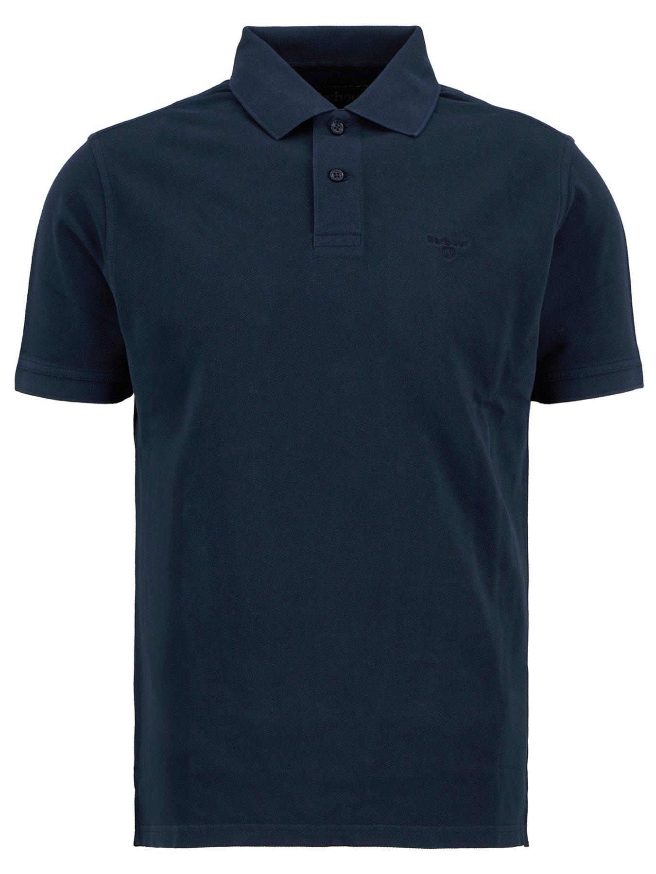 Image 5 of 5 of Barbour Washed Dye Tartan Pique Polo Shirt - Navy
