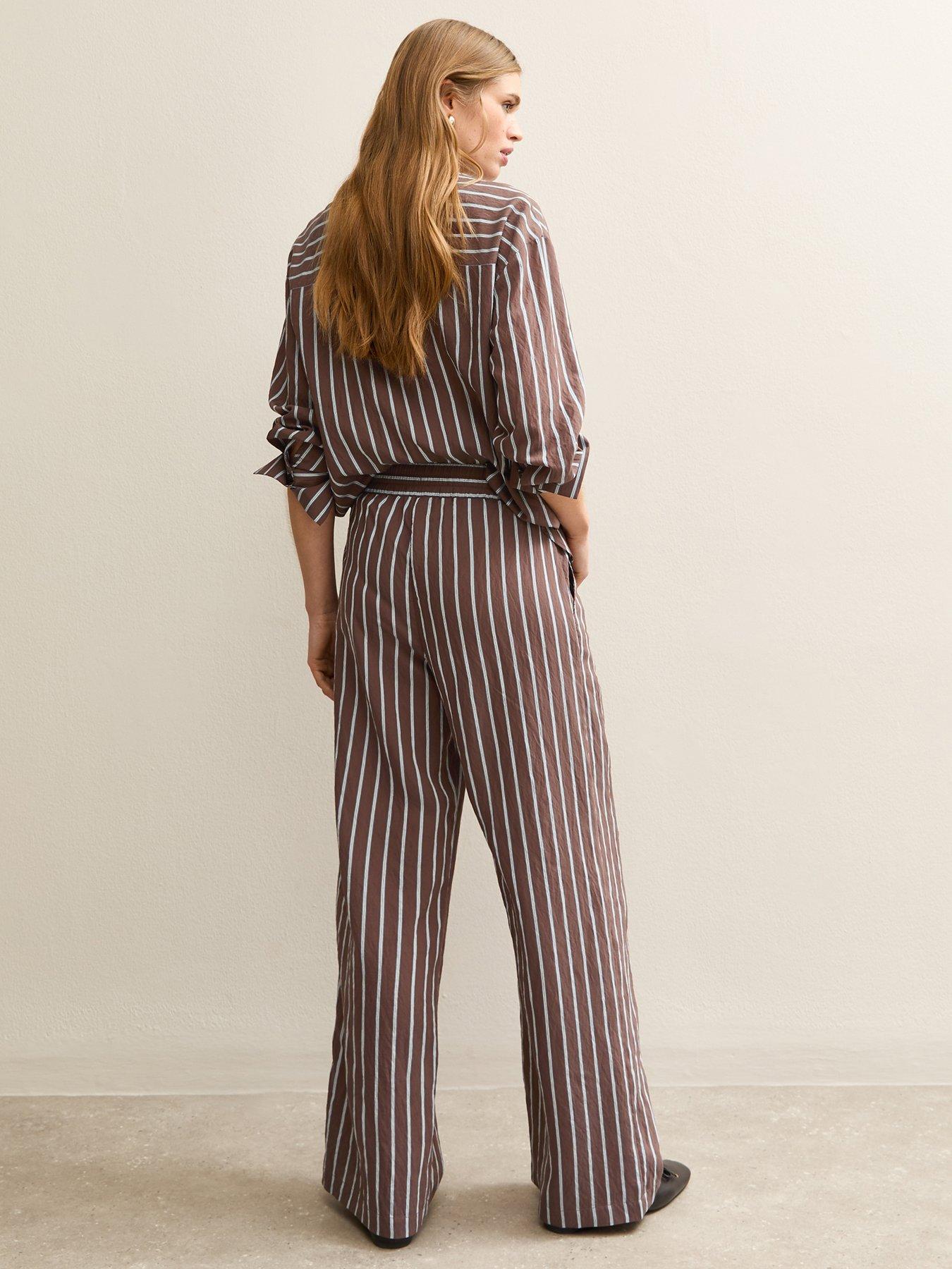 new-look-striped-drawstring-wide-leg-trousers-brownstillFront