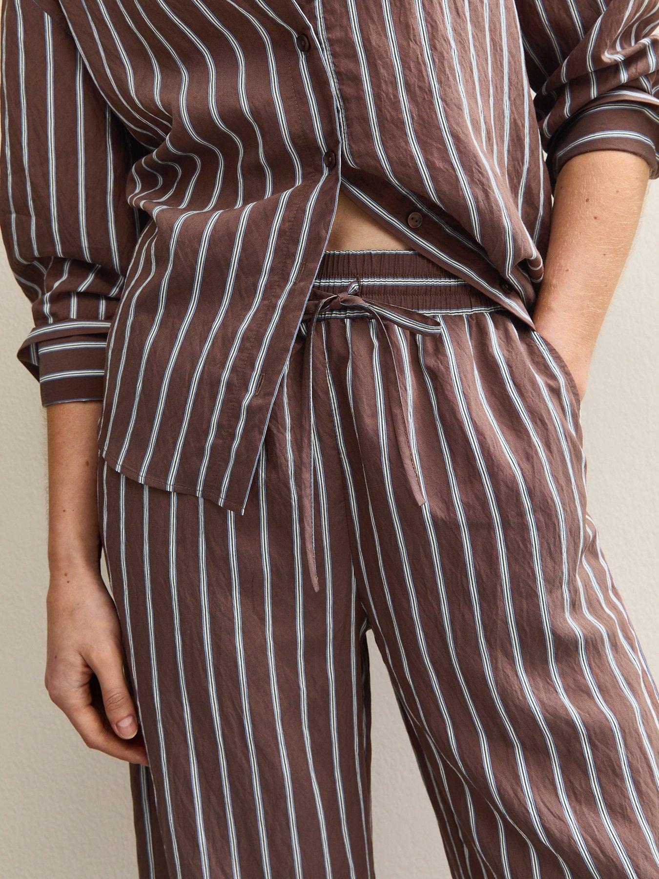 new-look-striped-drawstring-wide-leg-trousers-browndetail
