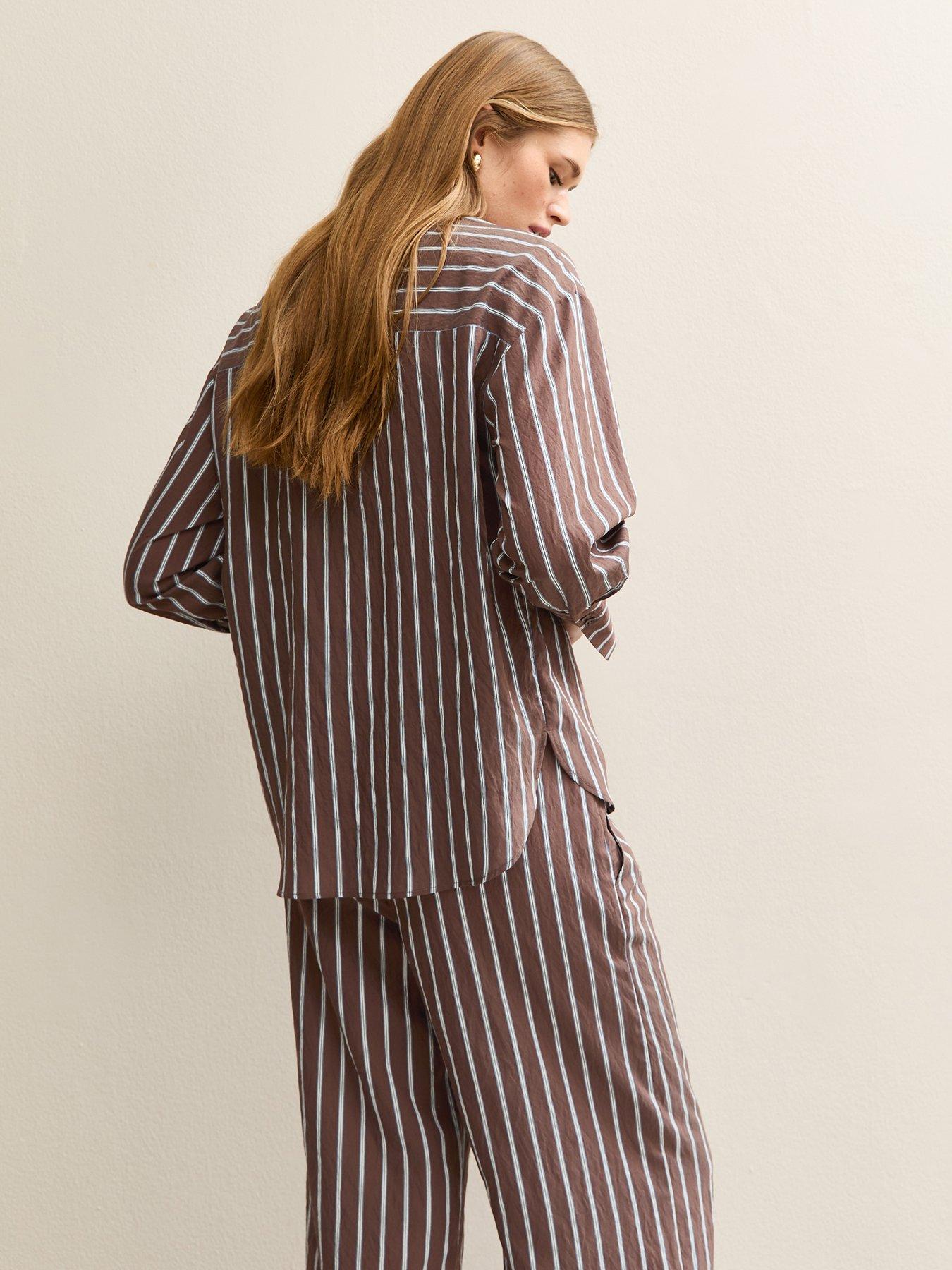new-look-striped-button-up-shirt-brownstillFront