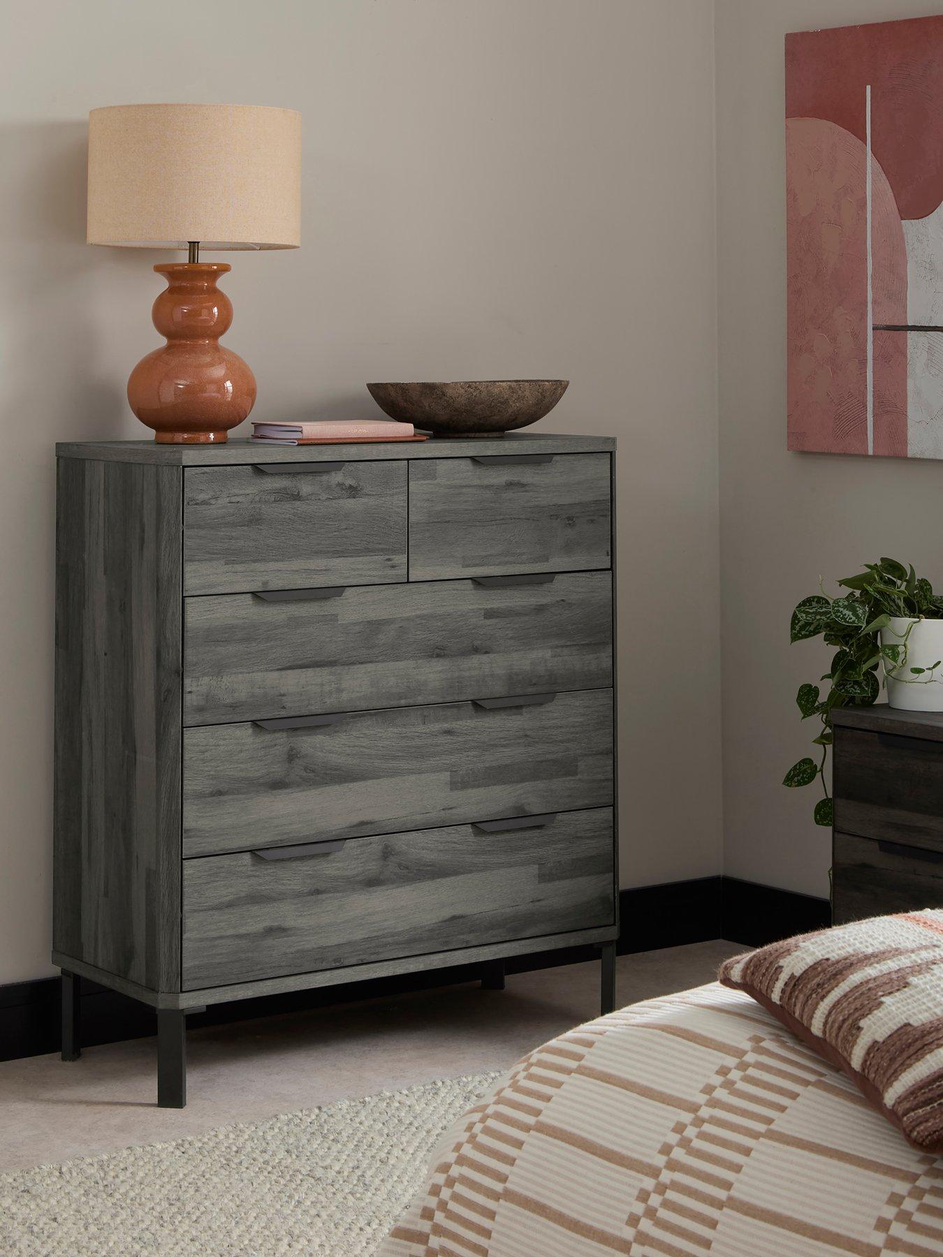 Very Home Harlem 2 + 3 Chest Of Drawers - Black Oak - FSC® Certified