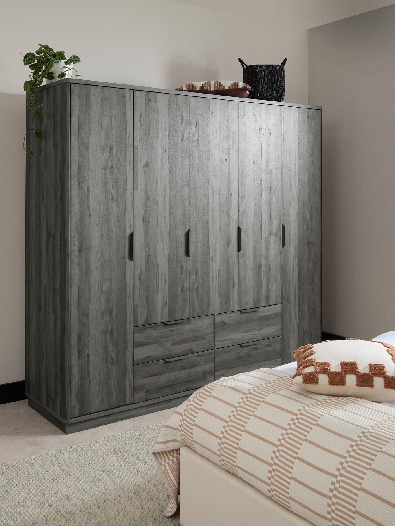 The Very Collection Harlem 5 Door Wardrobe - Black Oak - FSC® Certified