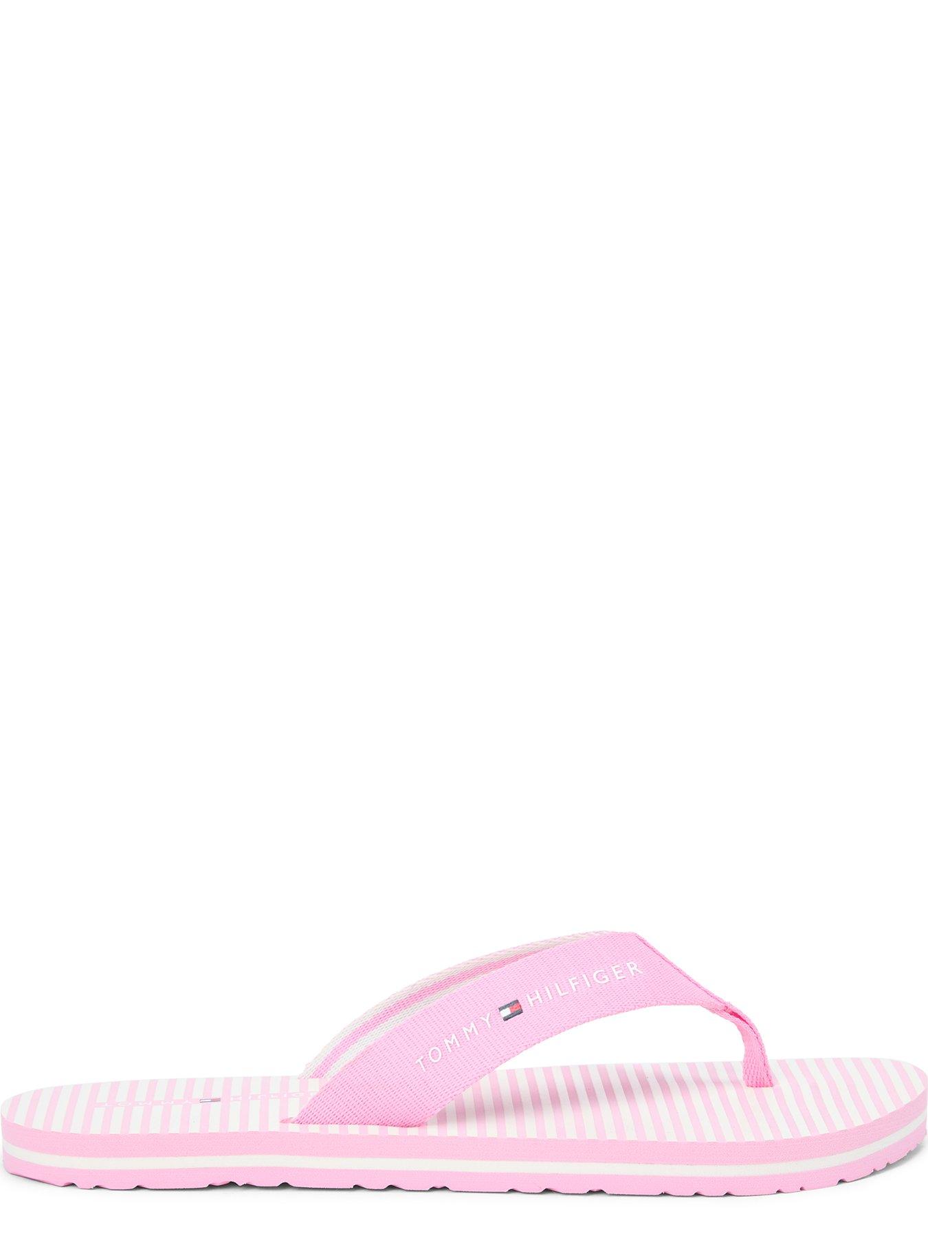 Image 4 of 6 of Tommy Hilfiger Th Ithaca Stripe Summer Sandal - Pink