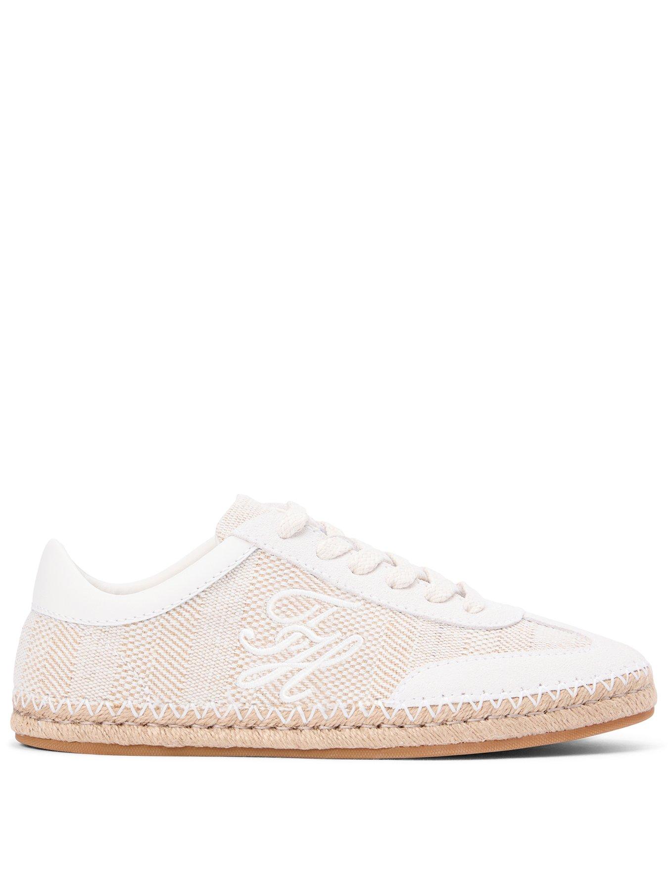 Tommy Hilfiger Woven Logo Embroidery Rope Trainers - Beige