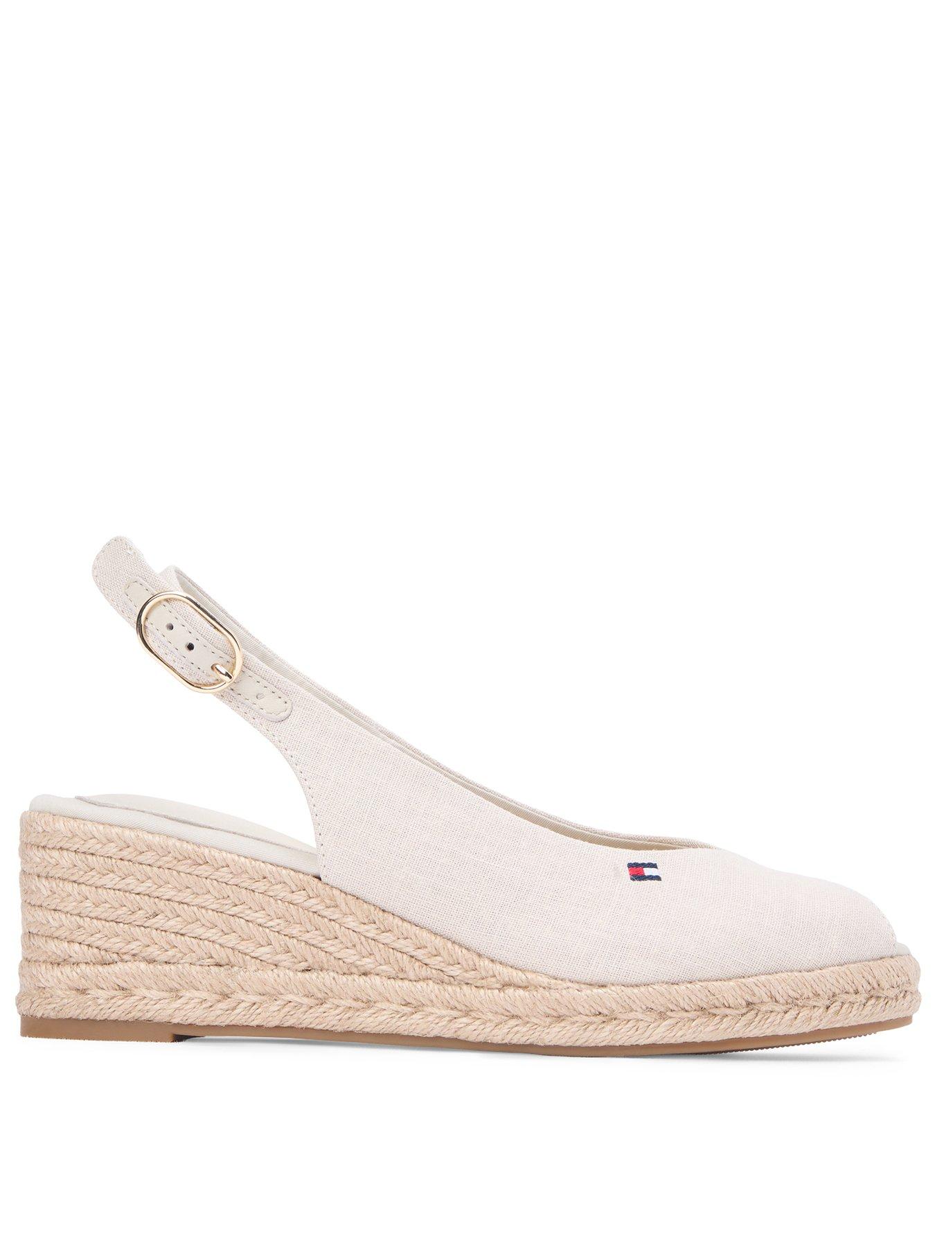 Image 1 of 6 of Tommy Hilfiger Mid Wedge Espad Slingback - Beige