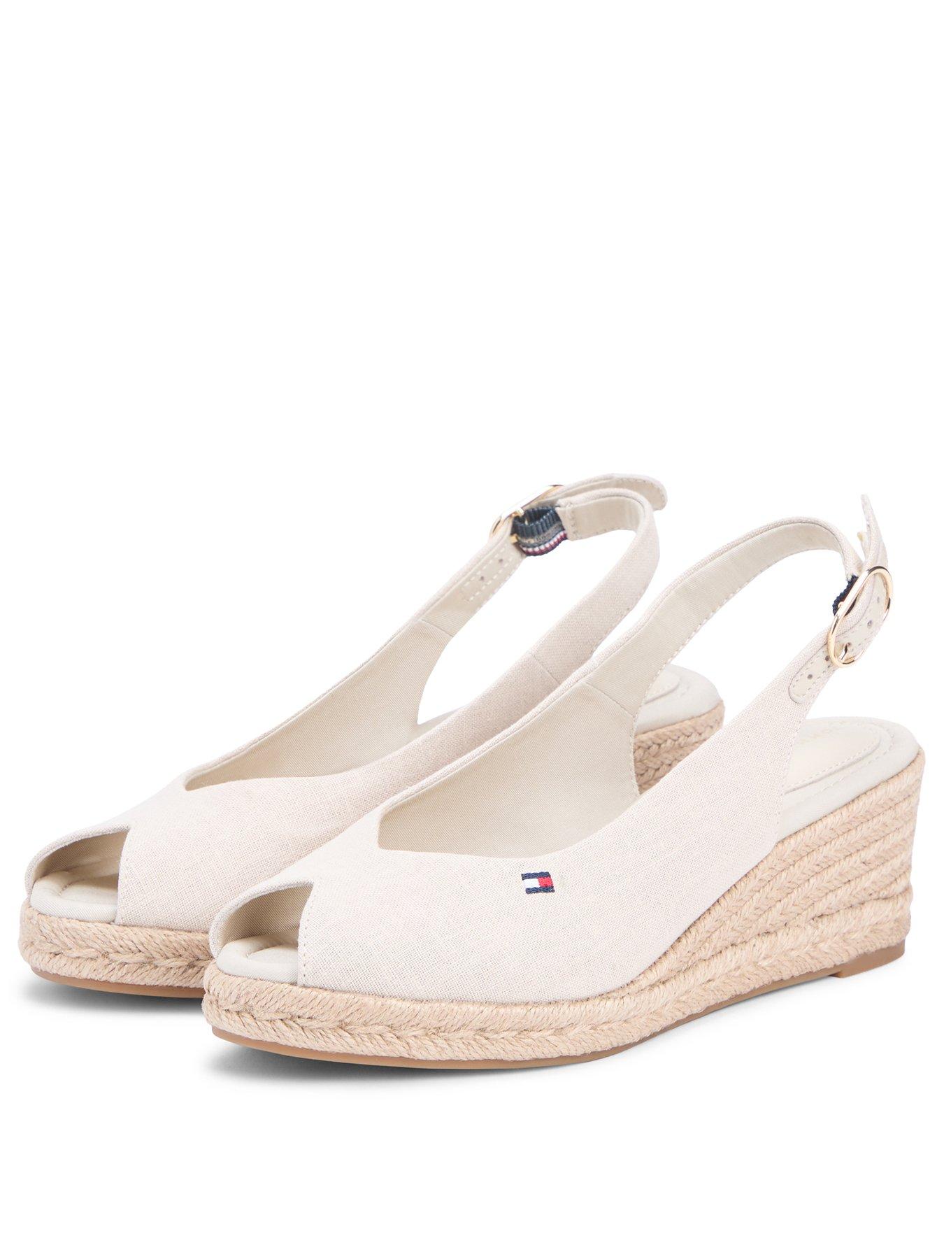 Image 2 of 6 of Tommy Hilfiger Mid Wedge Espad Slingback - Beige