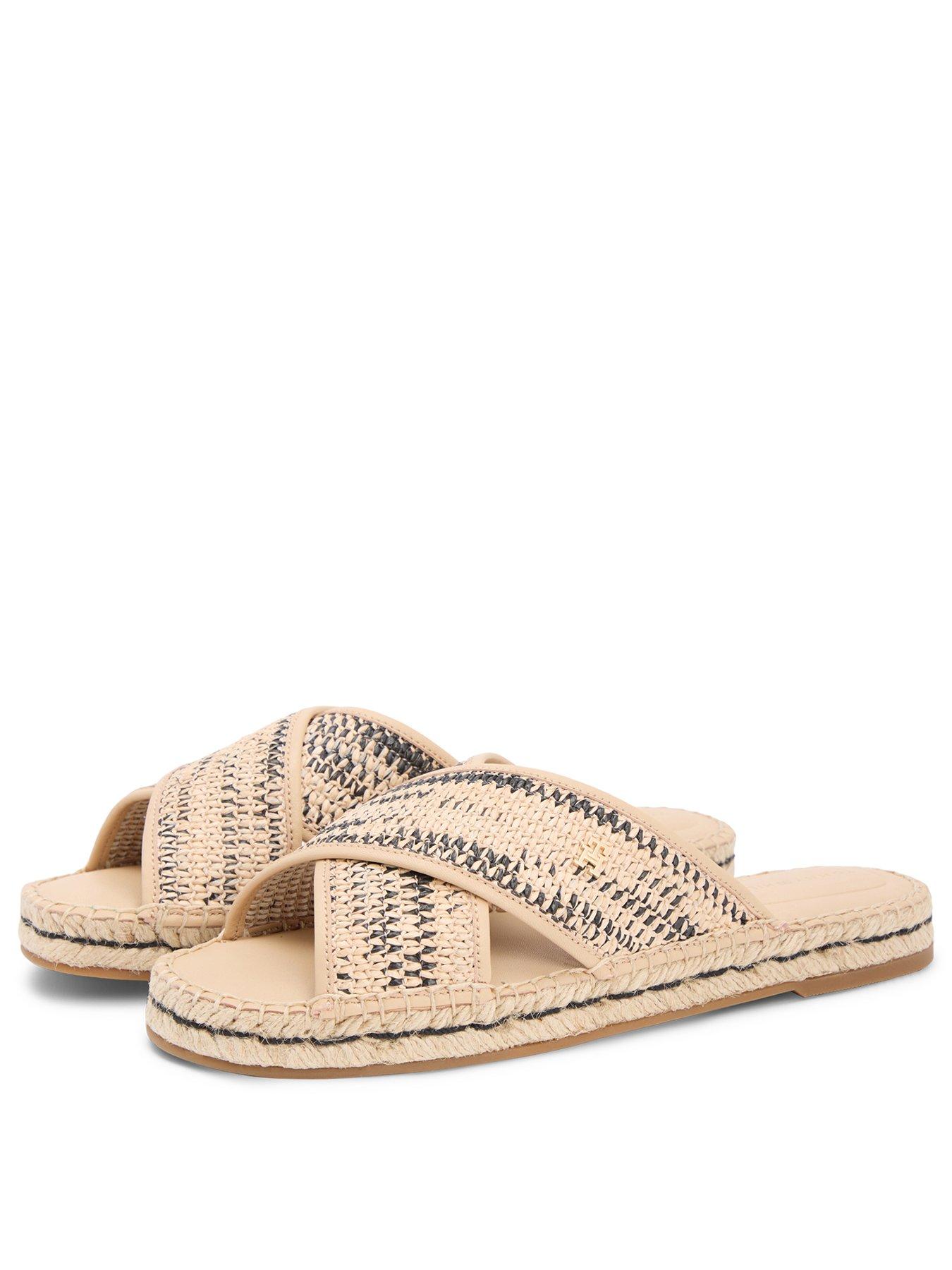 Image 2 of 6 of Tommy Hilfiger Espadrille Mule Sandal Raffia - Natural/Black